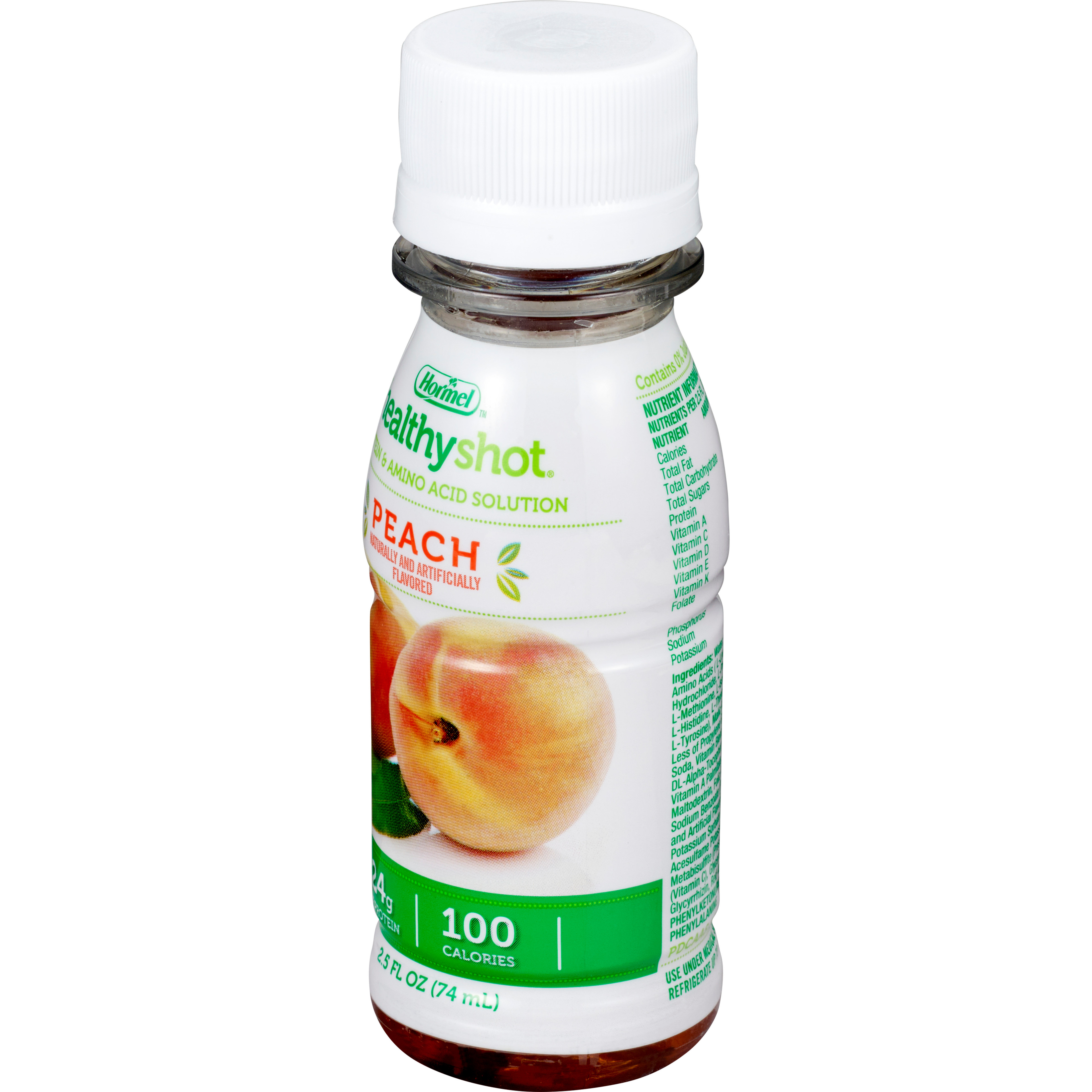 Healthy Shot Protein Supplement, Peach Flavor, 2.5 oz.