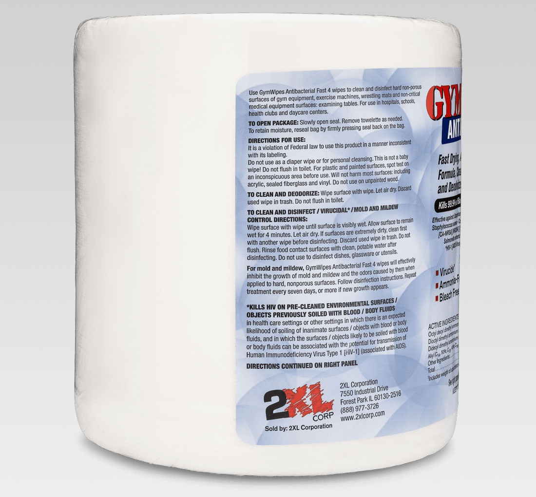 2XL GymWipes Antibacterial Fast 4 Refill