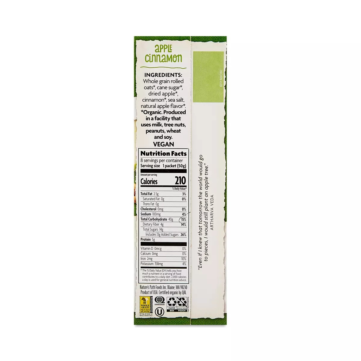 Nature's Path Apple Cinnamon Oatmeal