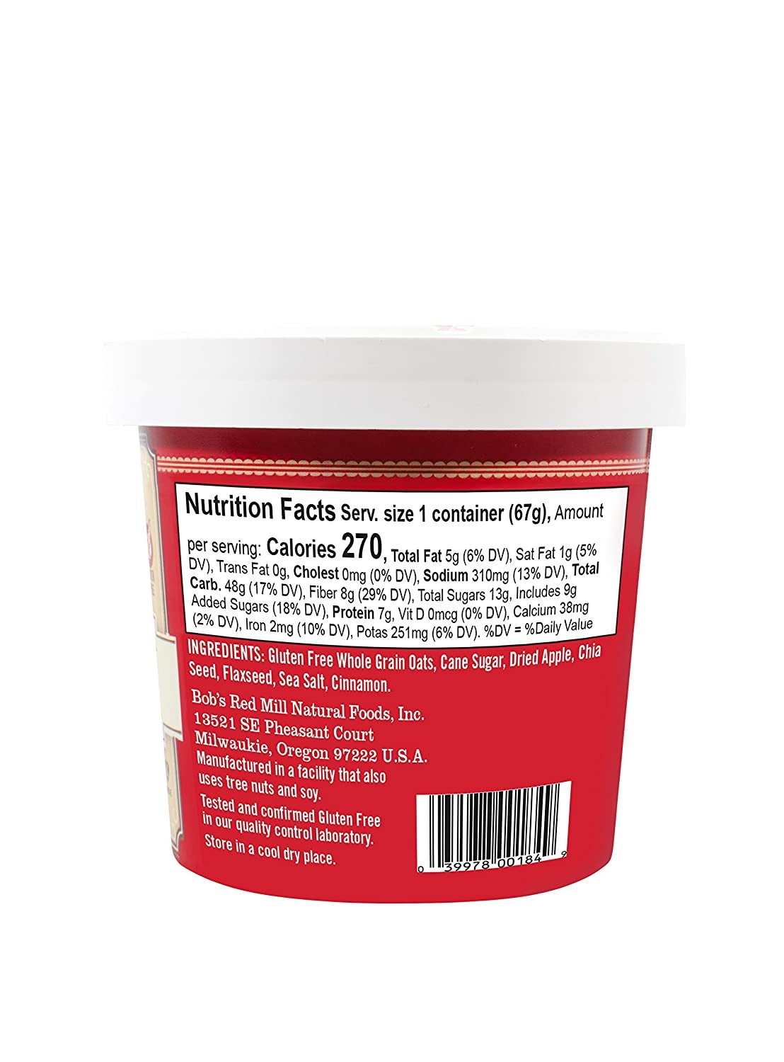 Bob's Red Mill Apple Cinnamon Oatmeal Cup