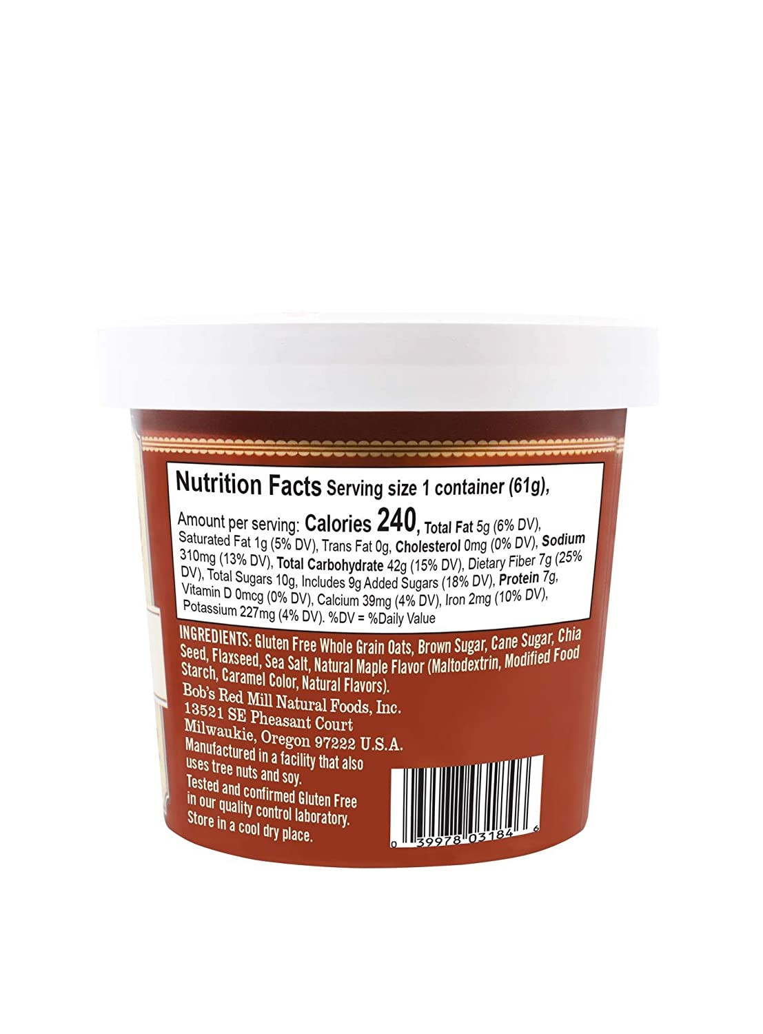 Bob's Red Mill Classic Brown Sugar Maple Oatmeal Cup