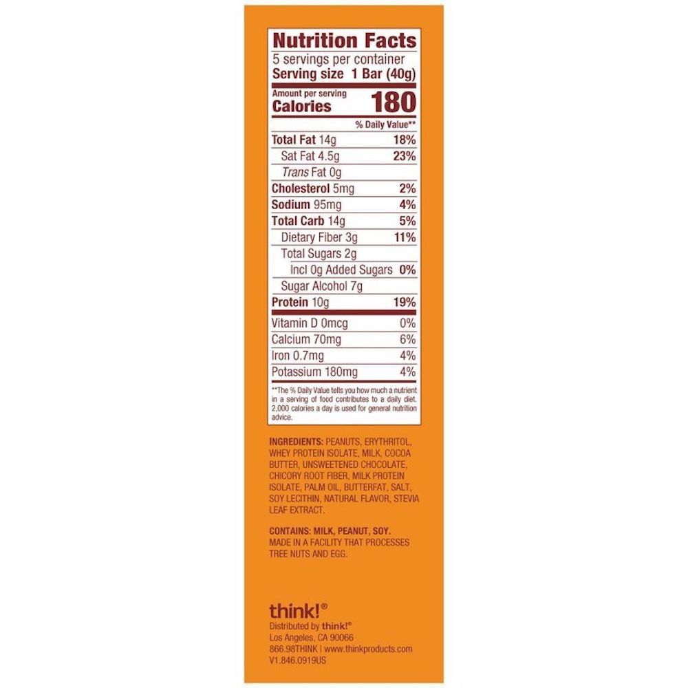 think! Keto Chocolate Peanut Butter Pie Protein Bars