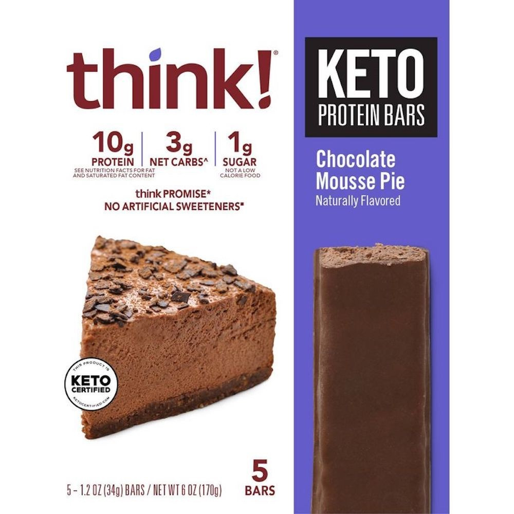 think! Keto Chocolate Mousse Pie Protein Bars