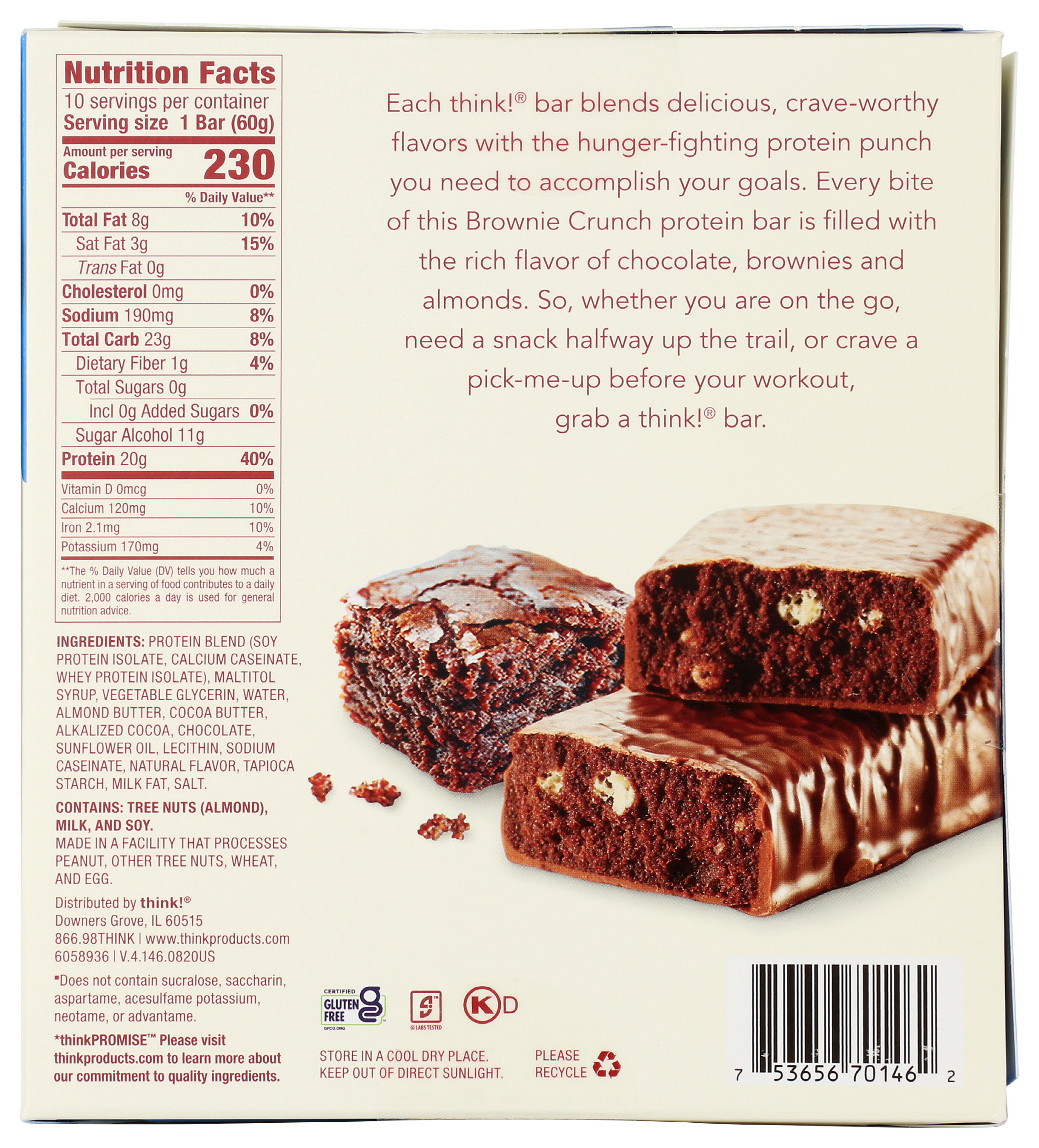 think! High Protein Brownie Crunch Bars