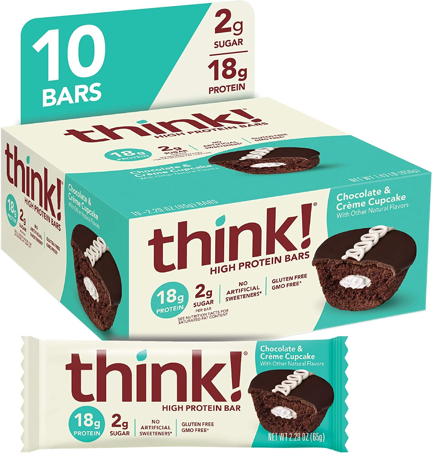 think! High Protein Chocolate & Crème Cupcake Bars