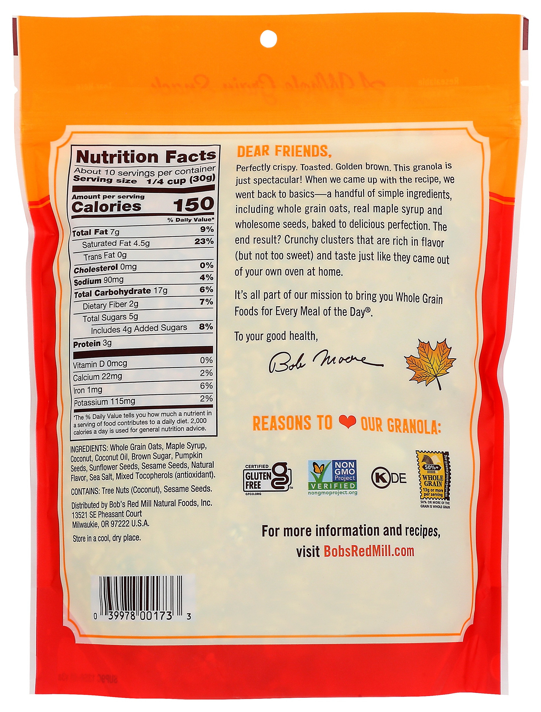 Bob's Red Mill Maple Sea Salt Homestyle Granola