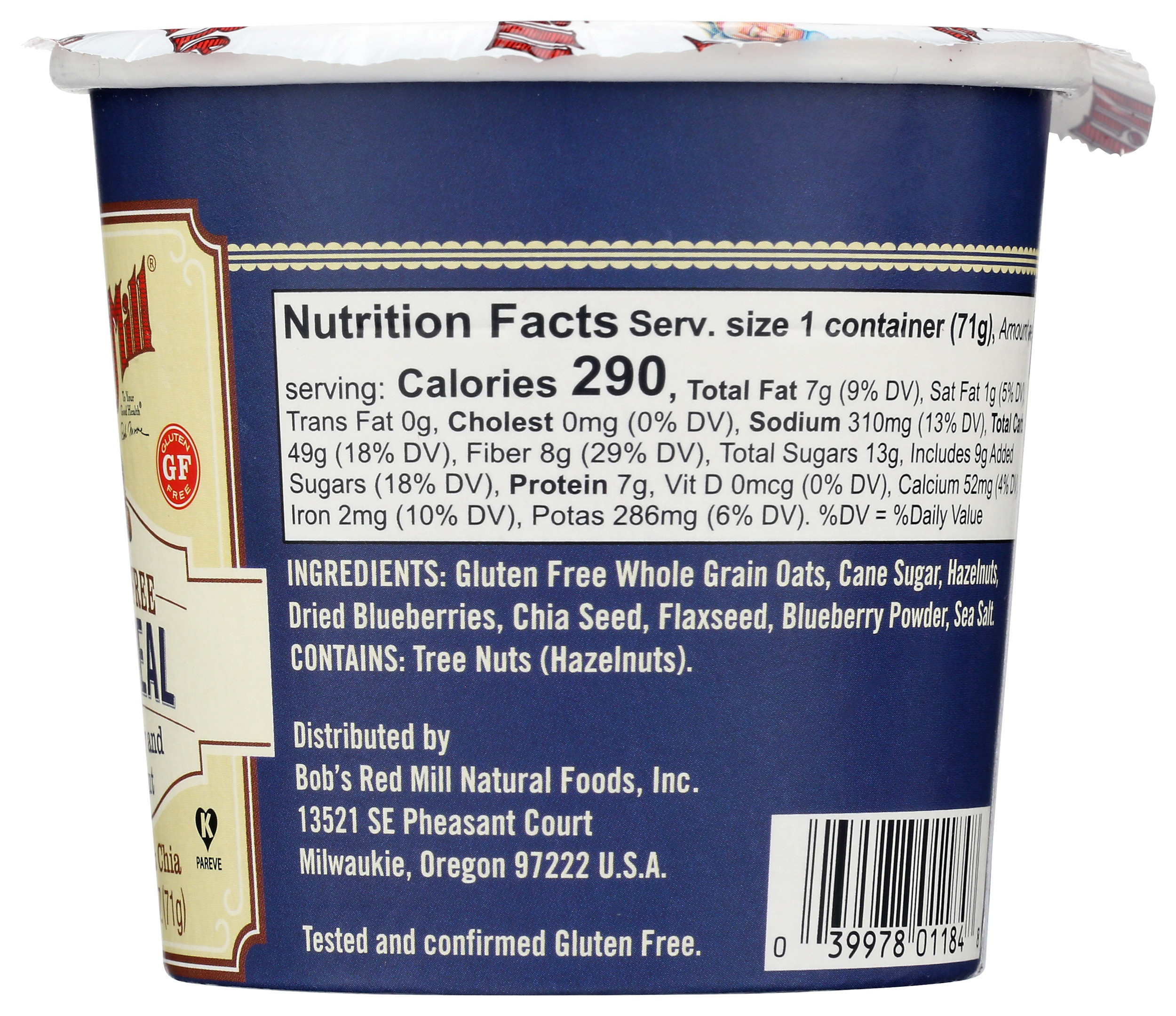 Bob's Red Mill Gluten Free Blueberry Hazelnut Oatmeal Cup