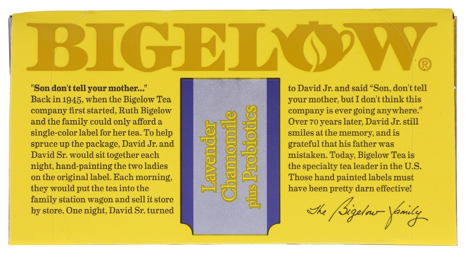 Bigelow Chamomile & Lavender Tea Plus Probiotics