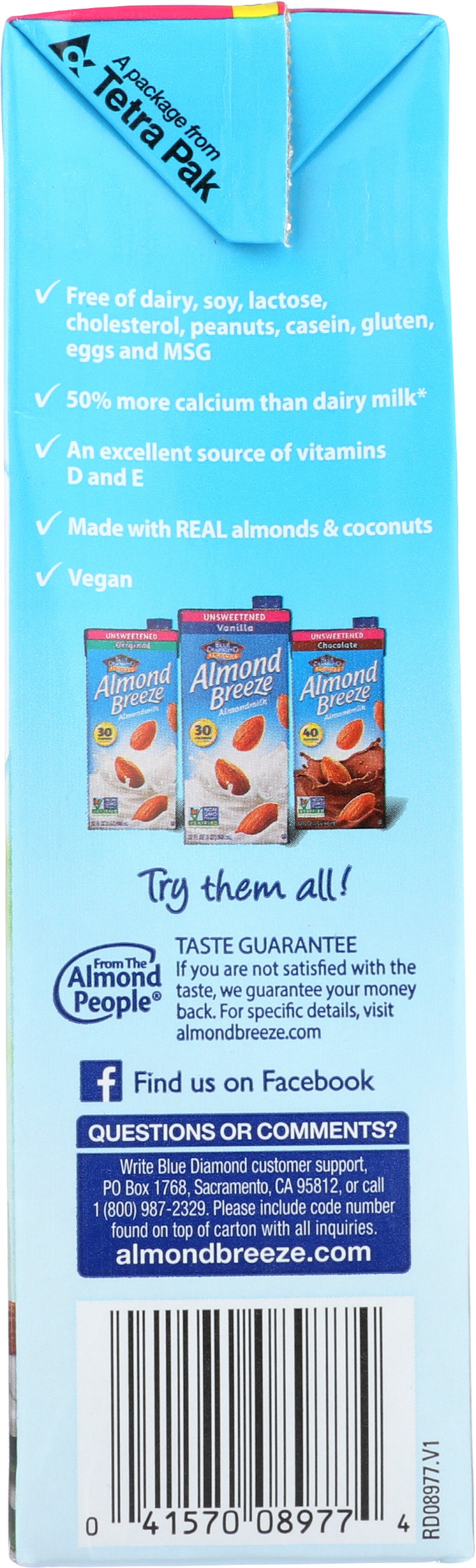 Almond Breeze Unsweetened Vanilla Almond Coconut Blend