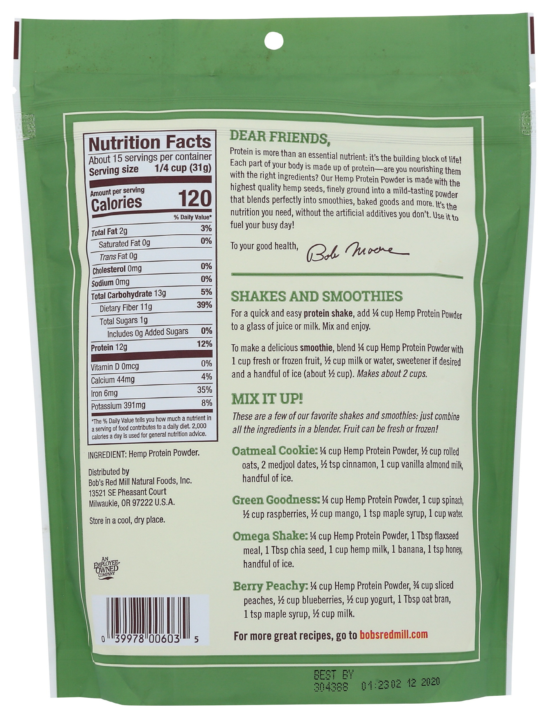 Bob's Red Mill Hemp Protein Powder