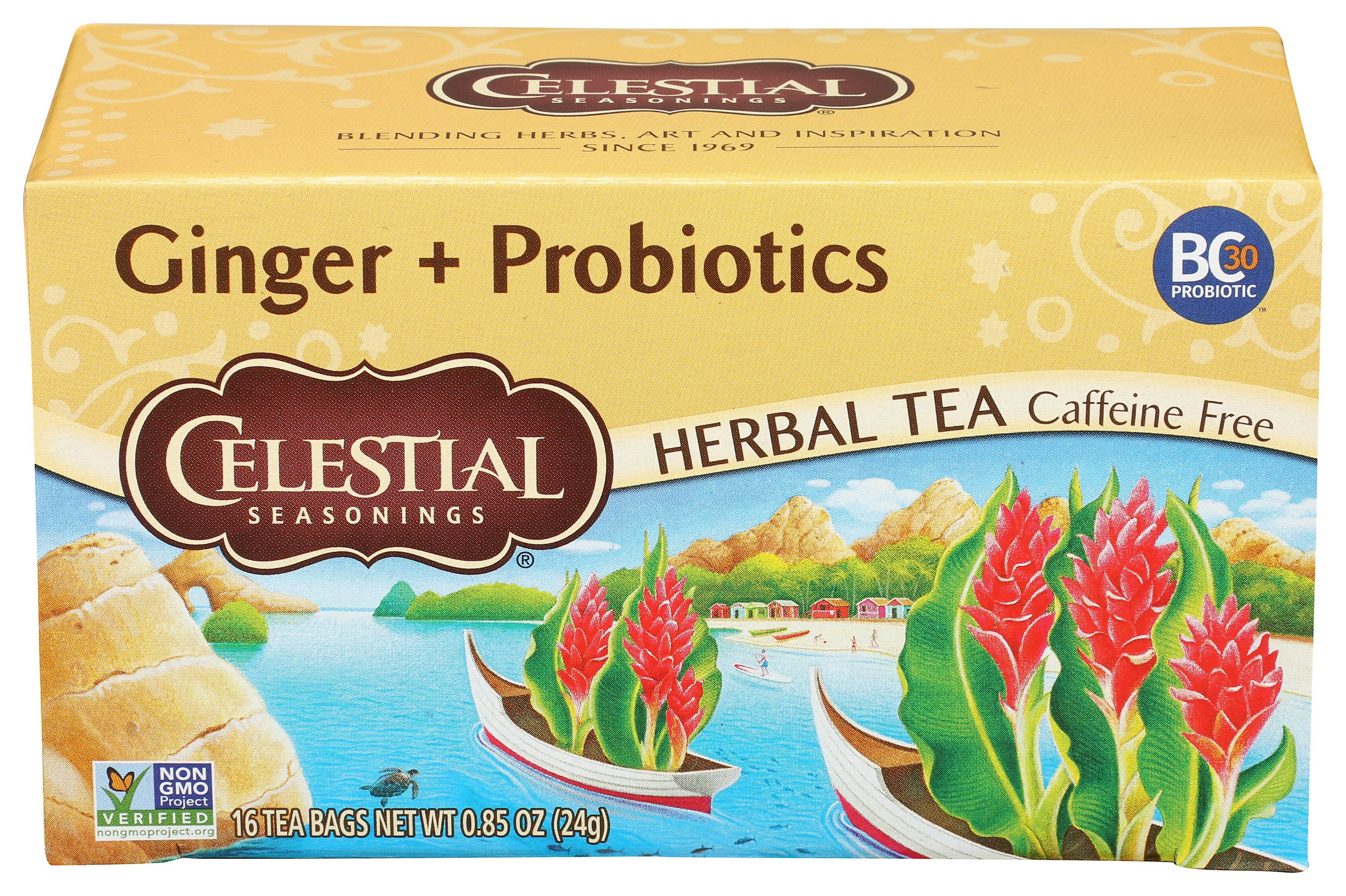 Celestial Seasonings Ginger + Probiotics Herbal Tea