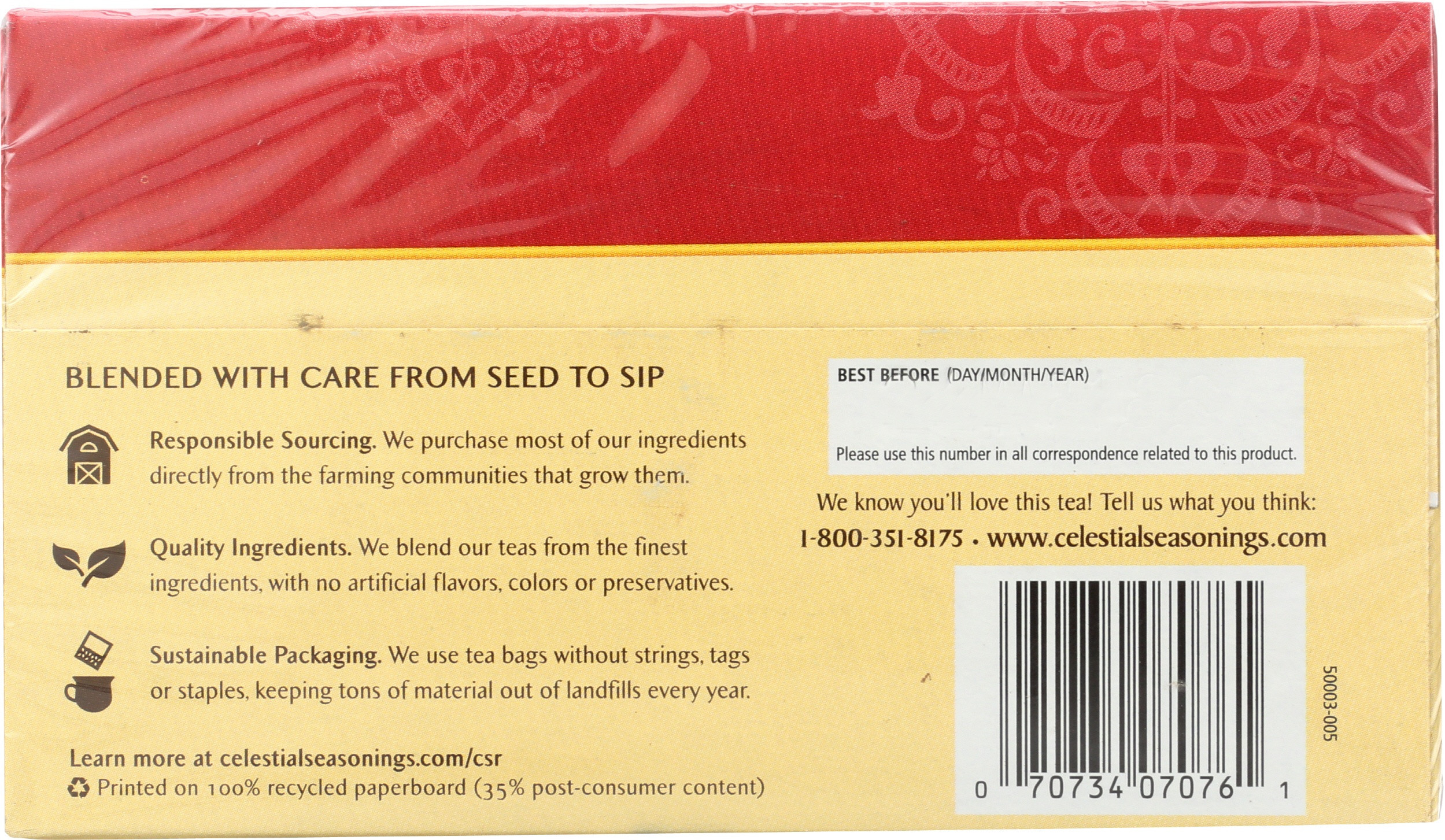 Celestial Seasonings Madagascar Vanilla Herbal Tea