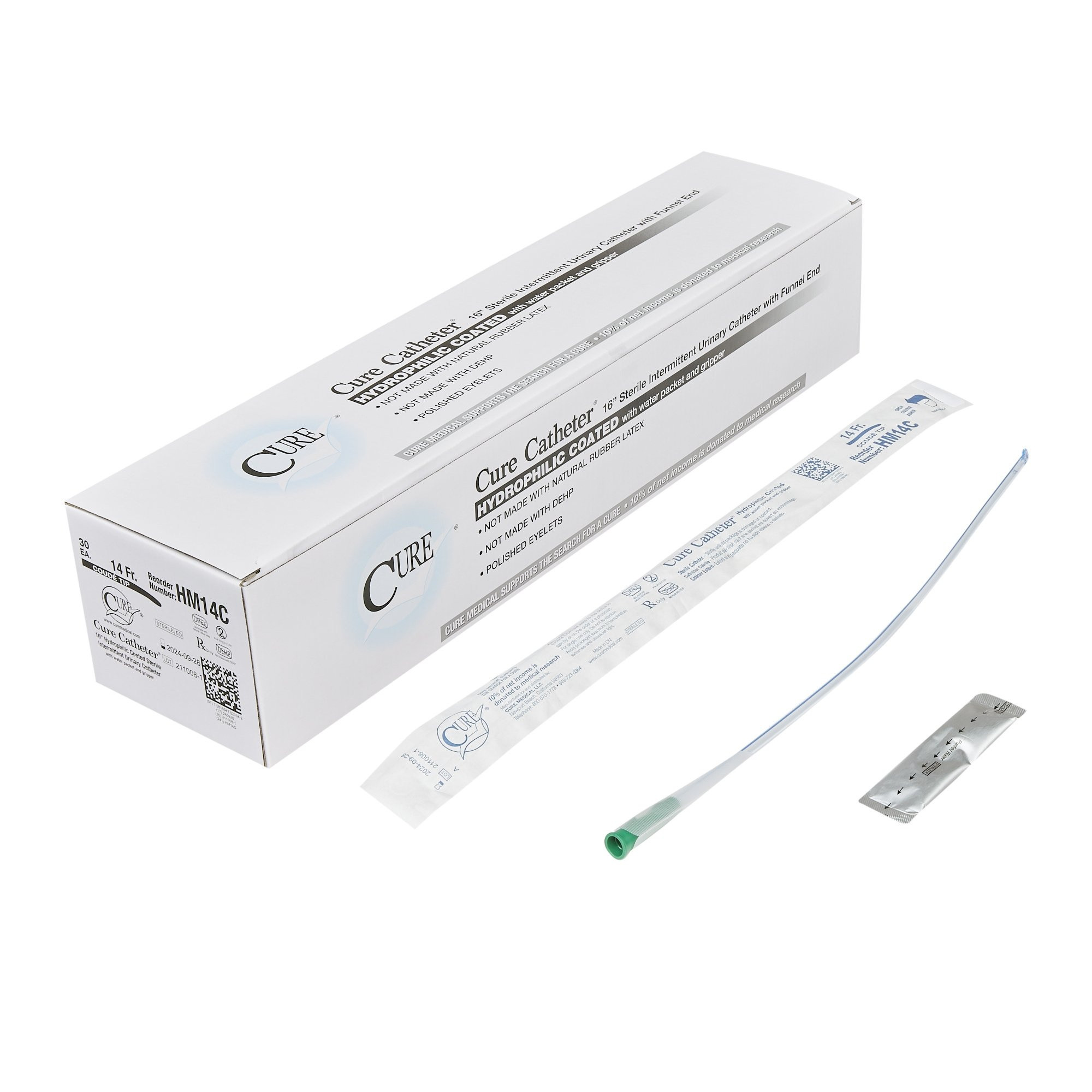Cure Hydrophilic Intermittent Coude Tip Catheter