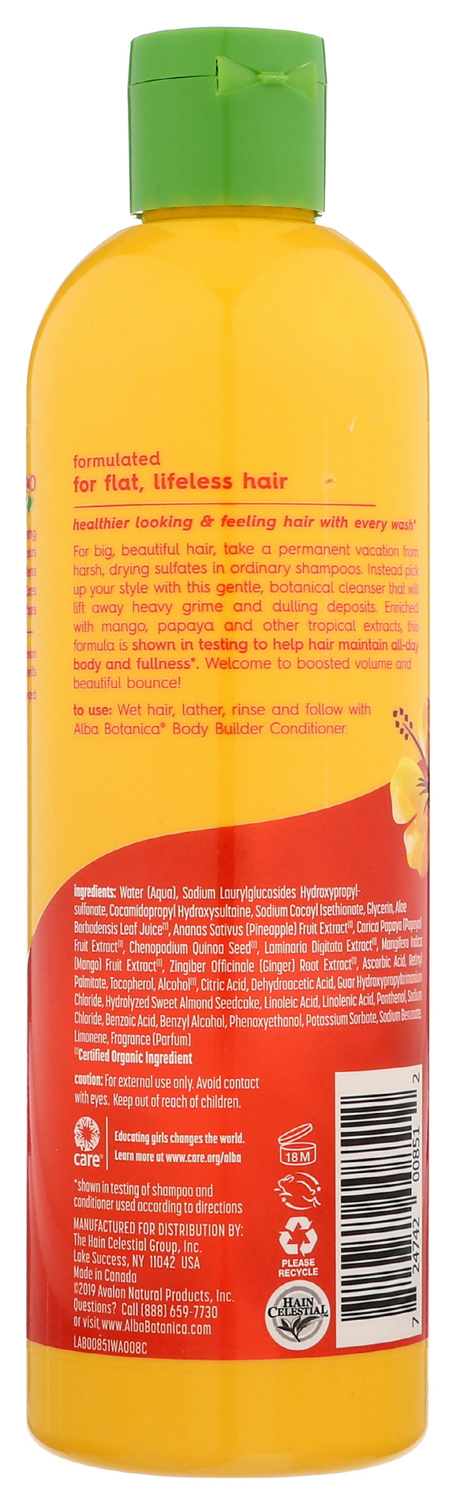 Alba Botanica Body Builder Shampoo, Mango