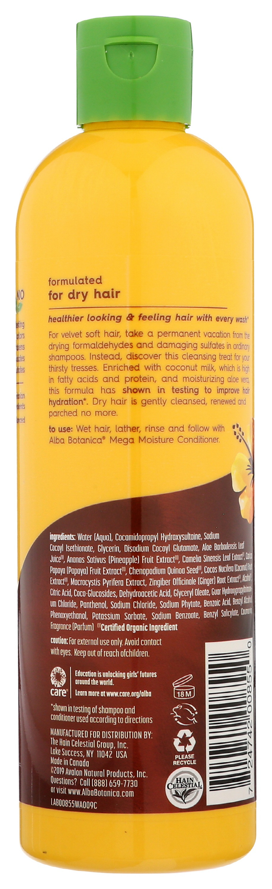 Alba Botanica Moisture Shampoo, Coconut Milk