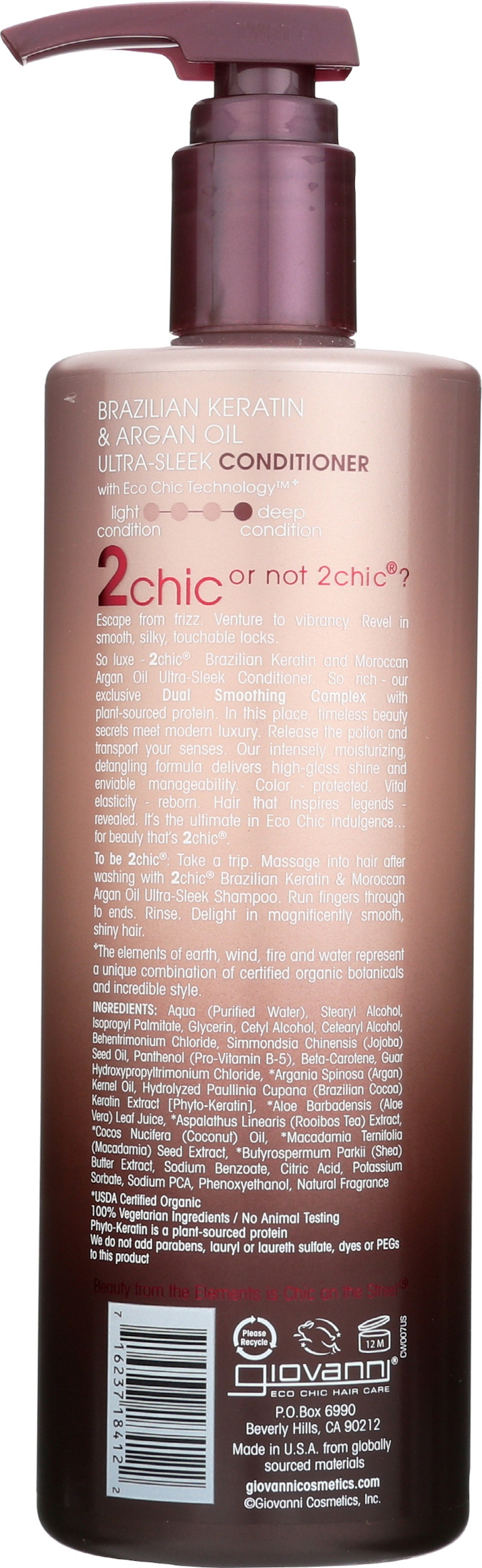 2chic Brazilian Keratin & Argan Oil Ultra Sleek Conditioner