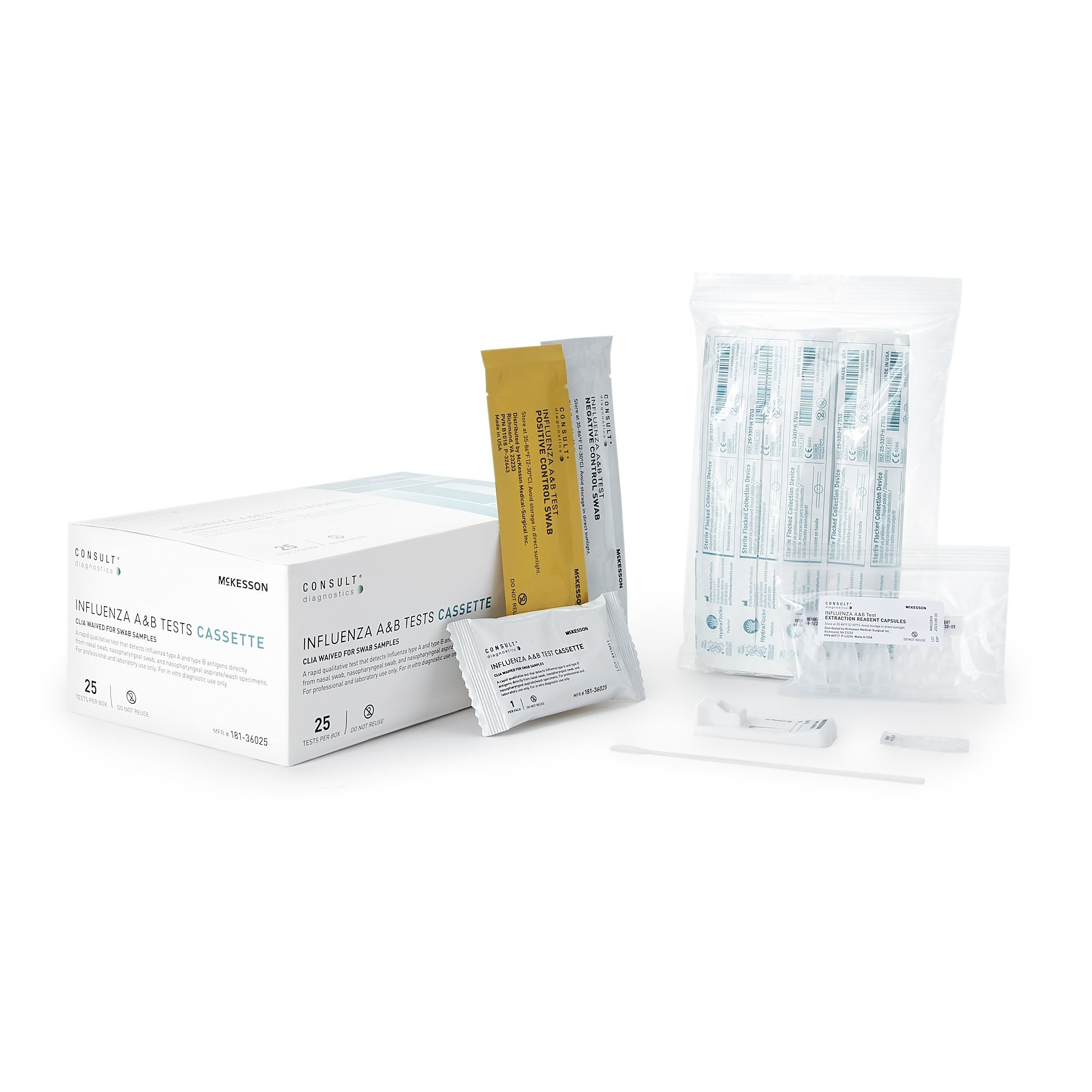 McKesson Influenza Rapid Test Kit, 25 Tests