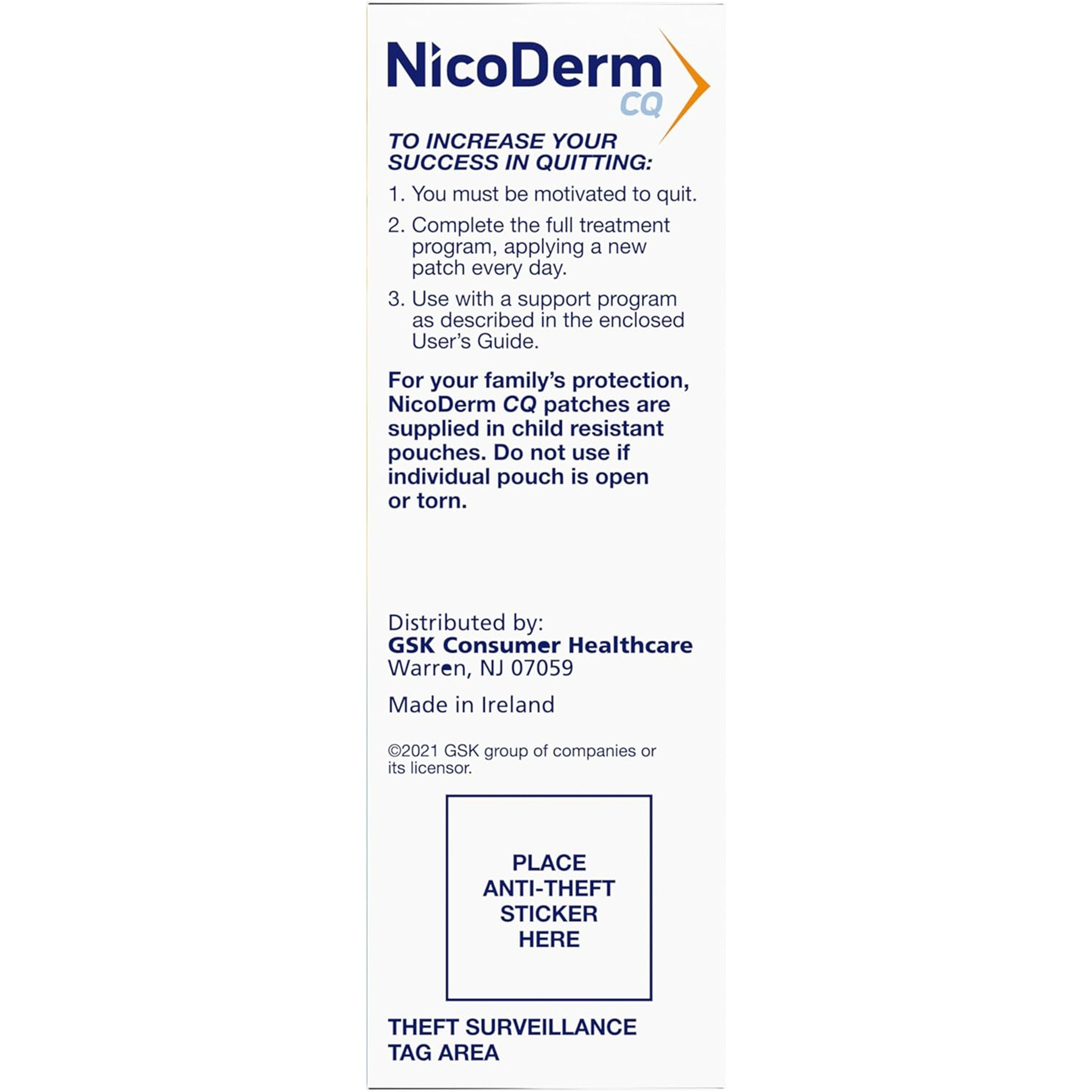 NicoDerm CQ Step 1 Nicotine Clear Patches to Quit Smoking 21 mg