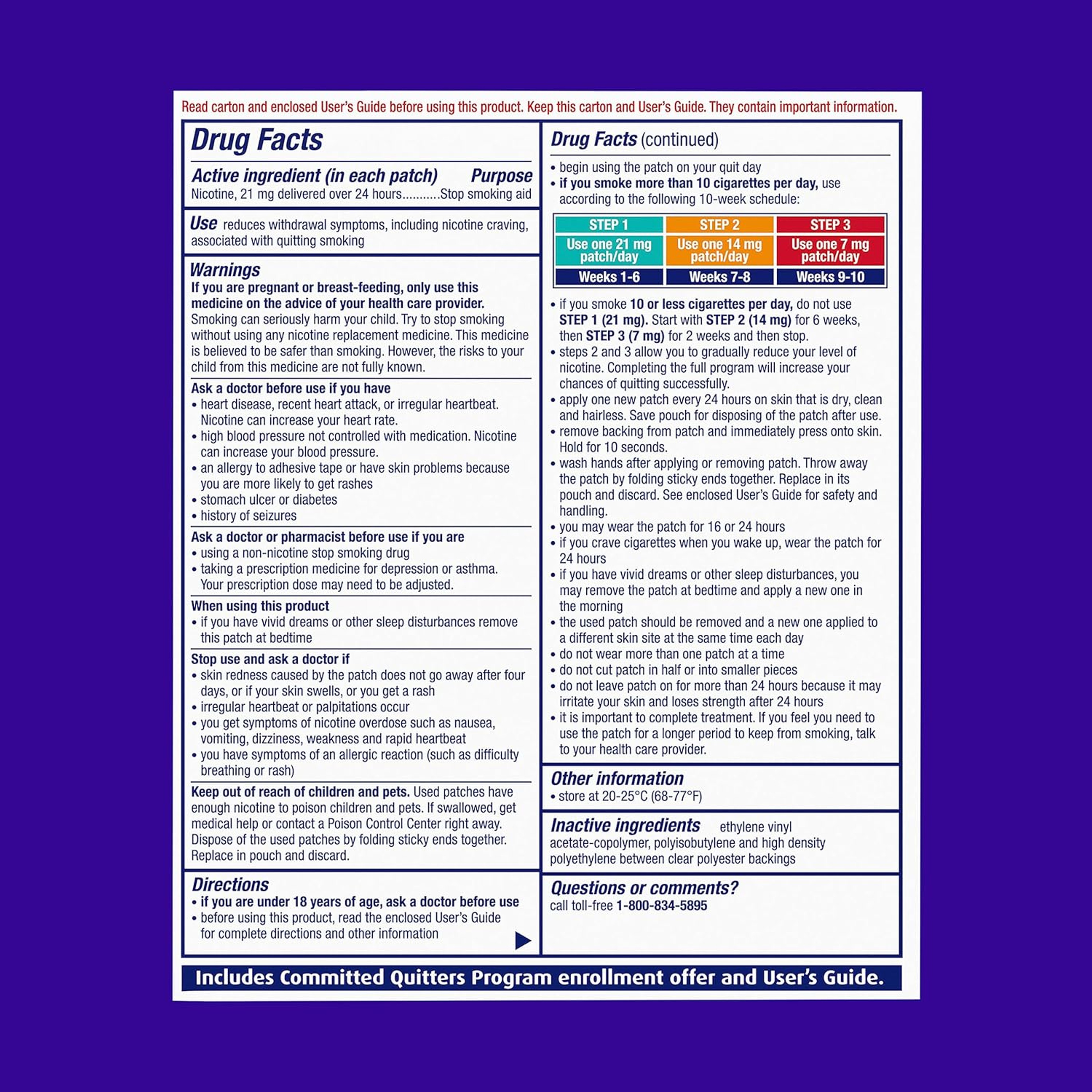 NicoDerm CQ Step 1 Nicotine Clear Patches to Quit Smoking 21 mg