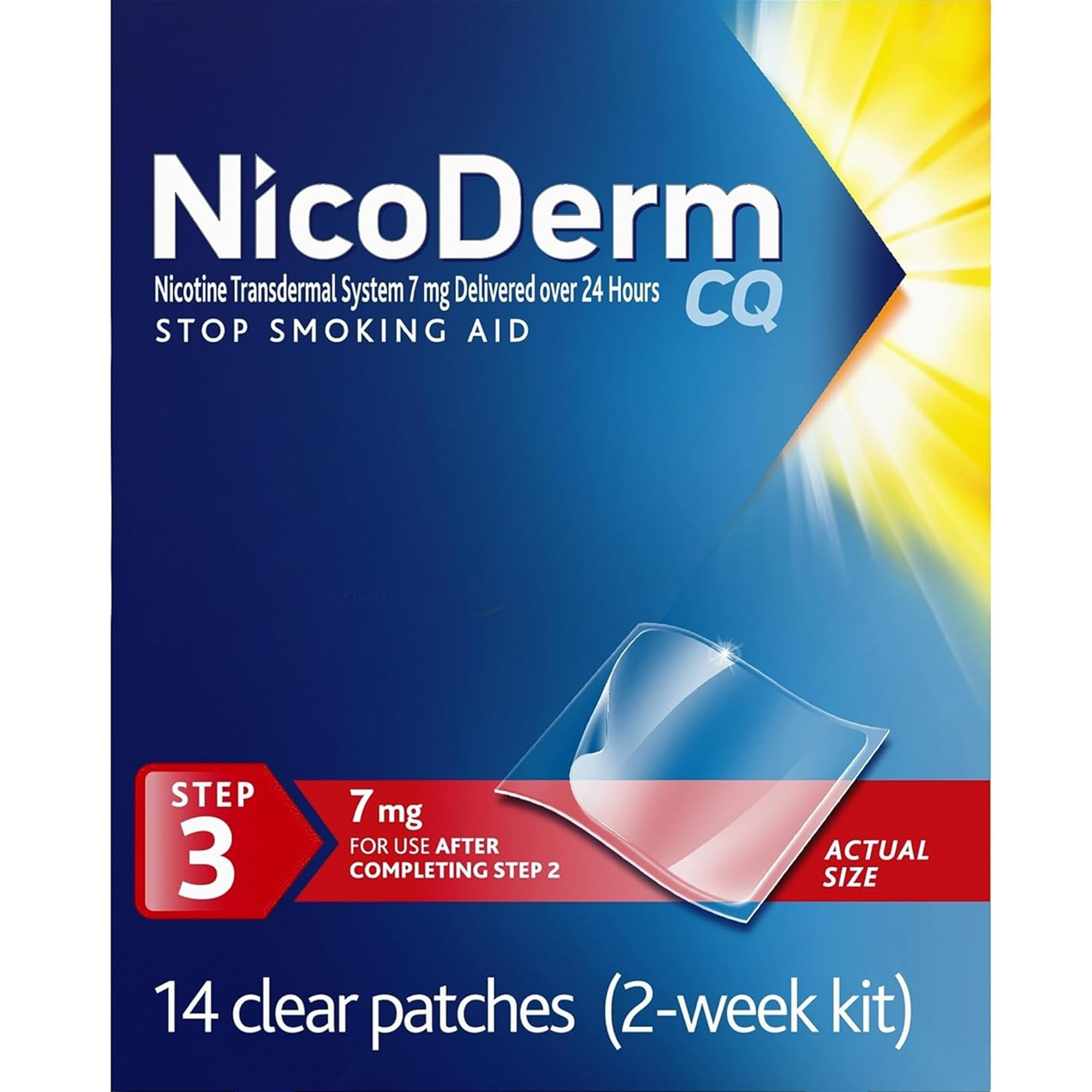 NicoDerm CQ Step 3 Nicotine Clear Patches to Quit Smoking 7 mg