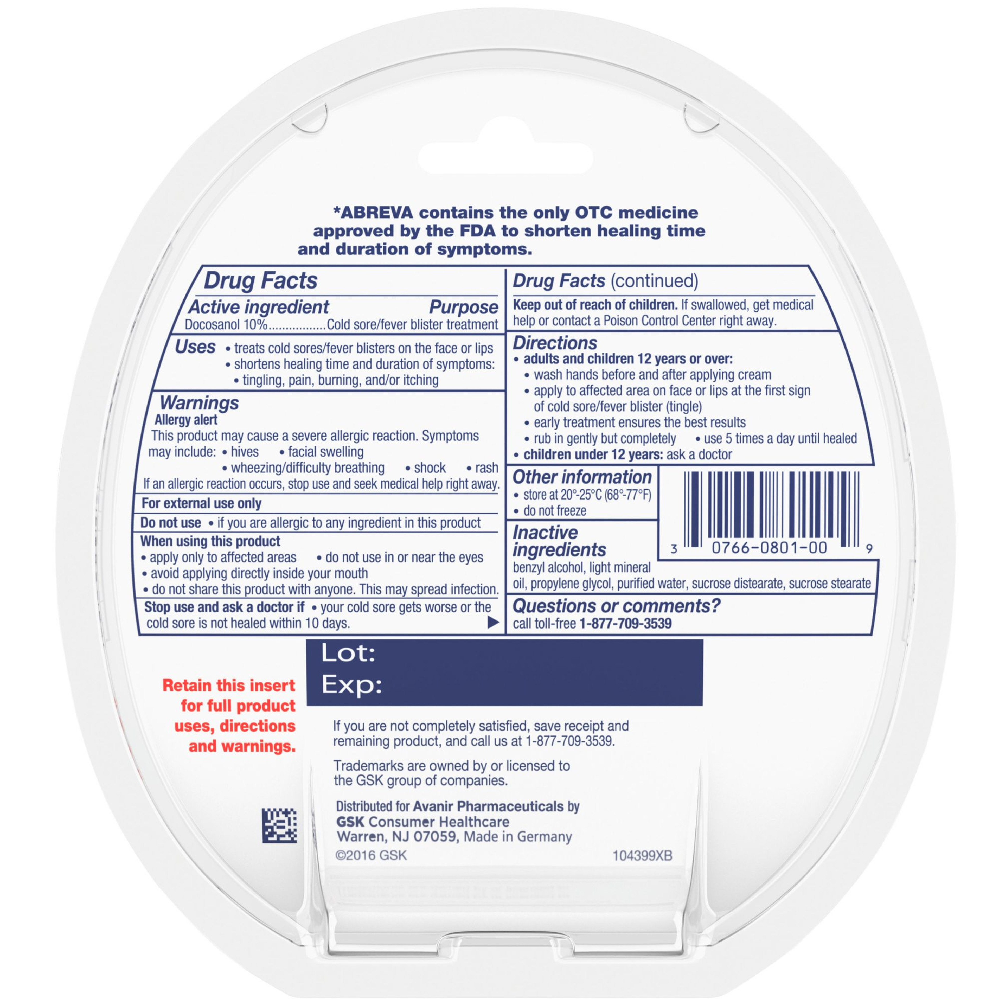 Abreva Docosanol Cold Sore Treatment