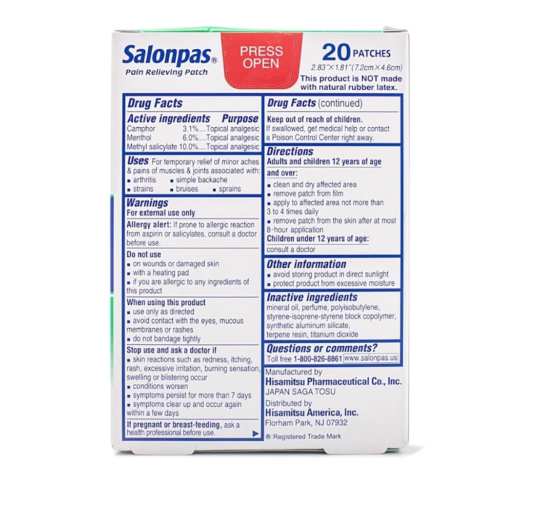Salonpas Topical Pain Relief Patches