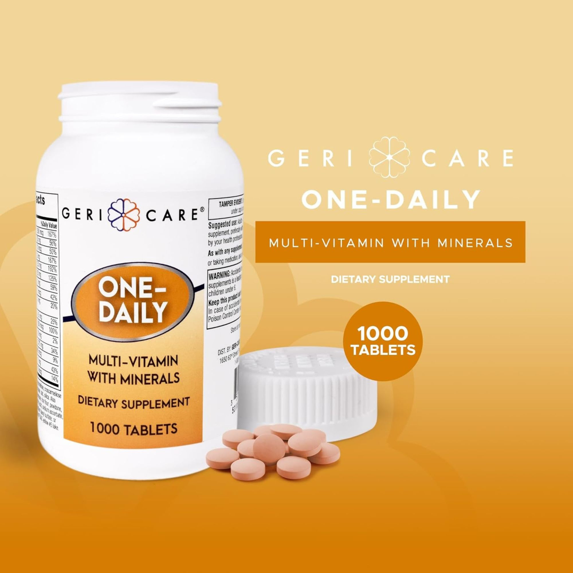 Geri-Care One-Daily Multivitamin with Minerals, 1,000 Tablets