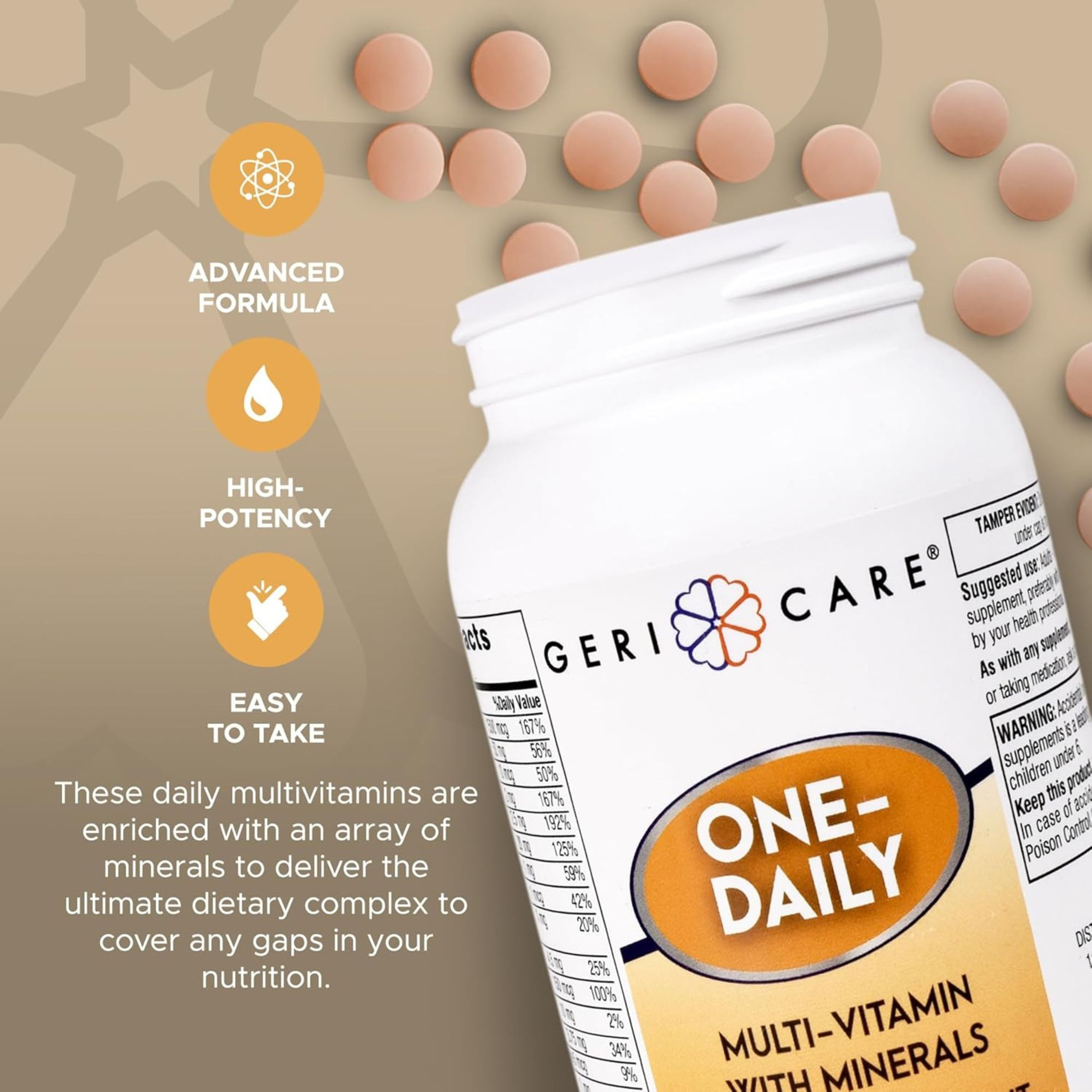 Geri-Care One-Daily Multivitamin with Minerals, 1,000 Tablets