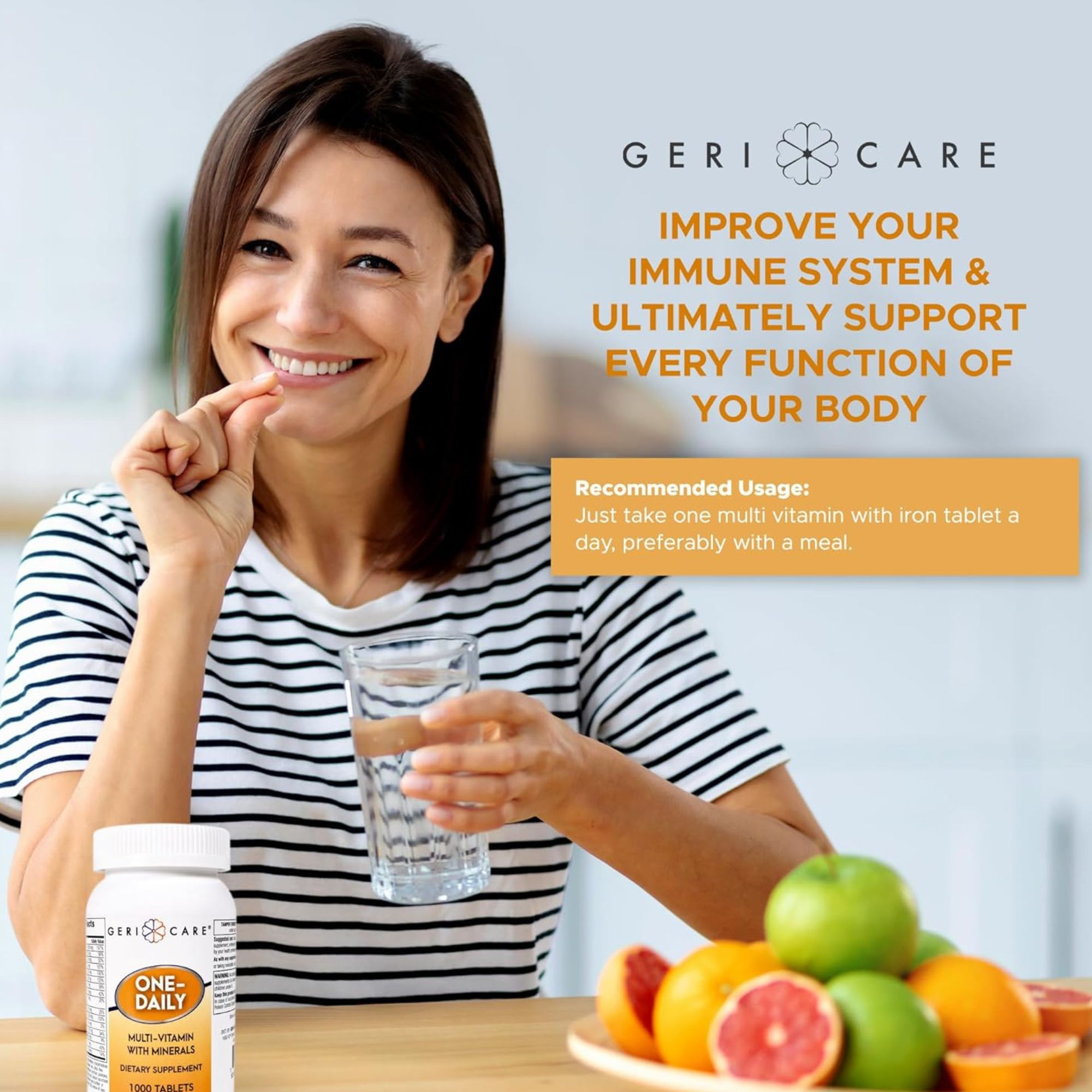 Geri-Care One-Daily Multivitamin with Minerals, 1,000 Tablets