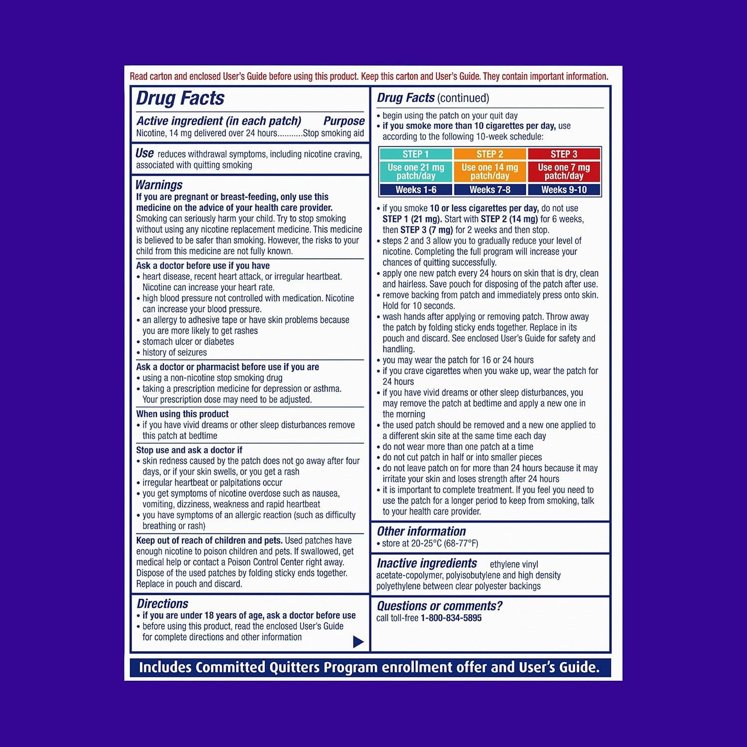 NicoDerm CQ Step 2 Nicotine Clear Patches to Quit Smoking 14 mg