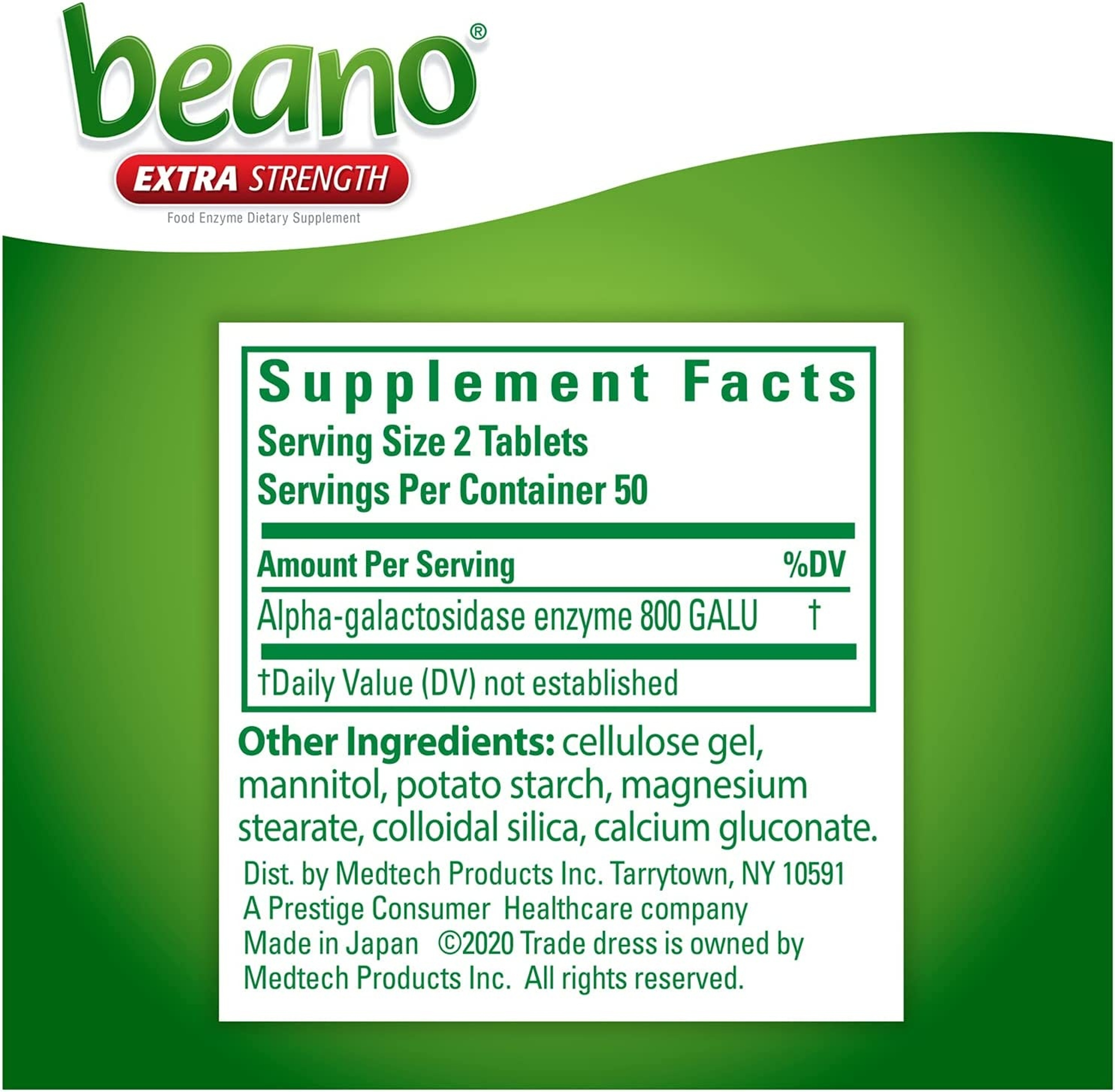 Beano Ultra 800, Gas Prevention and Digestive Enzyme Supplement