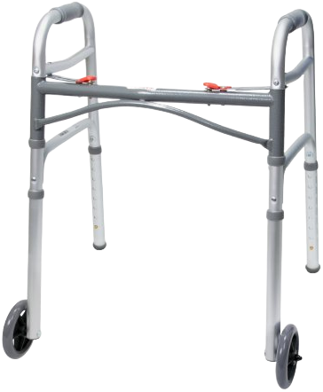 McKesson Aluminium Folding Walker with Wheels Carewell