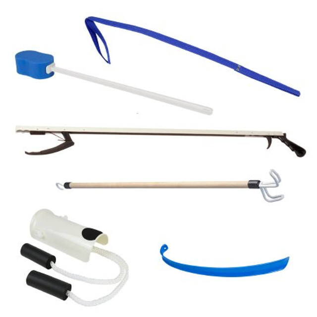 FabLife ADL Hip/Knee Equipment Kit, Reacher, Shoehorn, Dressing Stick ...