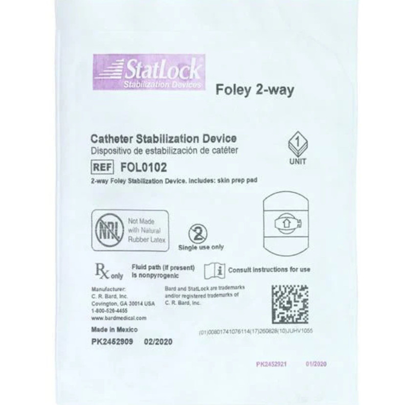 StatLock Stabilization Device for Adult Latex and Silicone Catheters