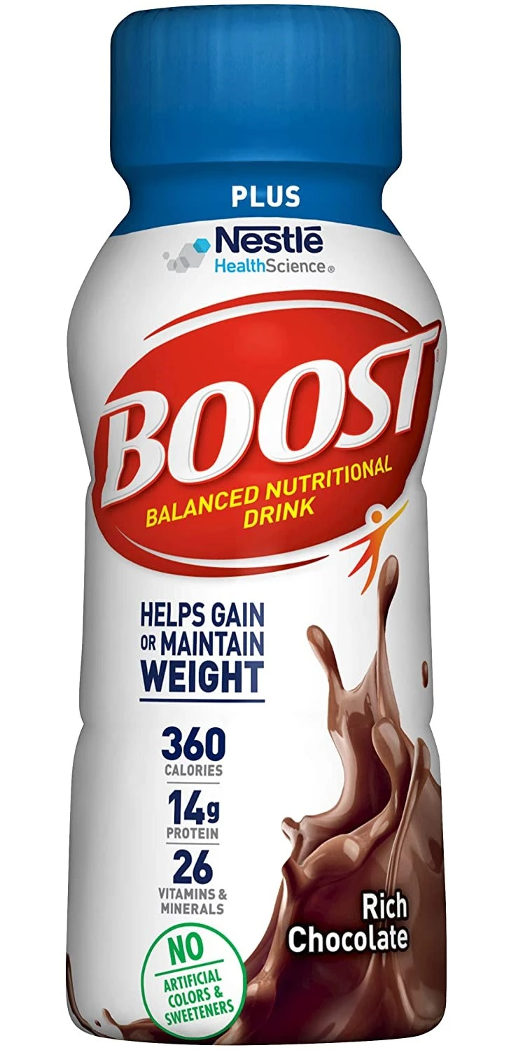 Boost Plus Oral Supplement, Bottle, 8 oz, Chocolate