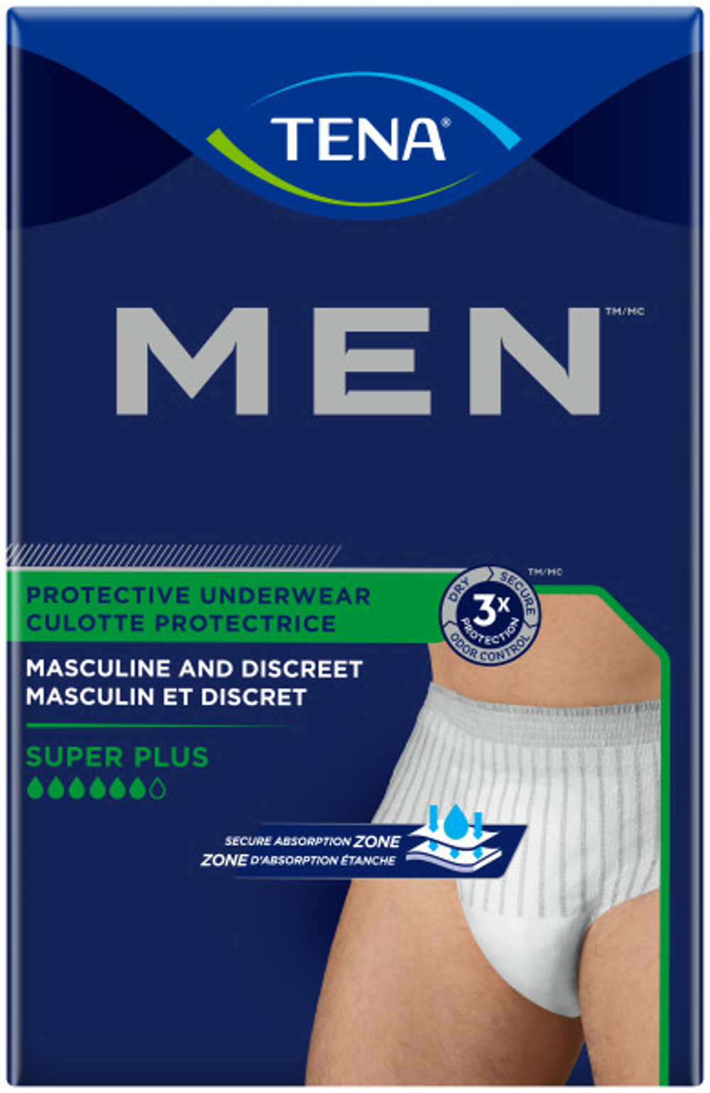 TENA MEN Protective Incontinence Underwear, Super AbsorbencySmallMedium  34-50 - Pack of 16