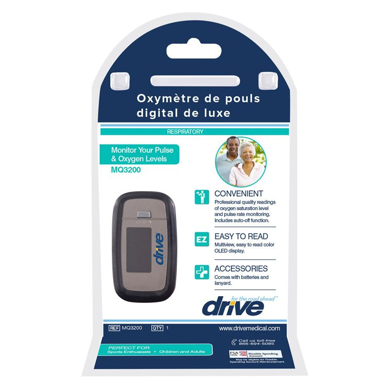 Drive Finger O2 Sensor Drive View SpO2 Finger Pulse Oximeter | Shop at Carewell