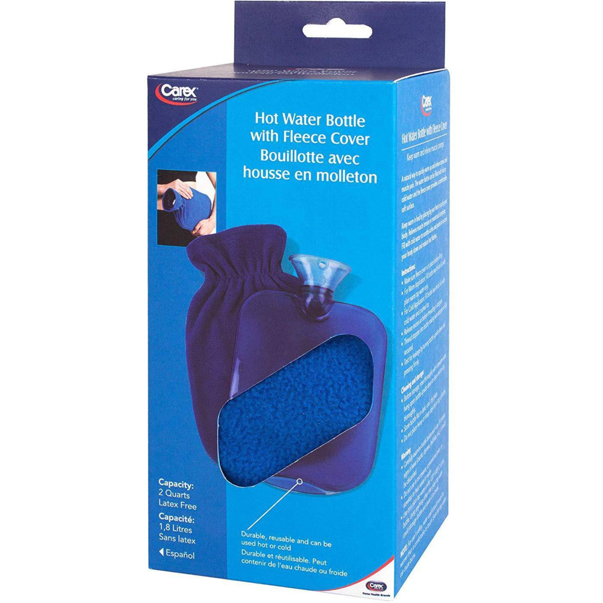 Carex Hot Water Bottle with Fleece Cover | Shop at Carewell