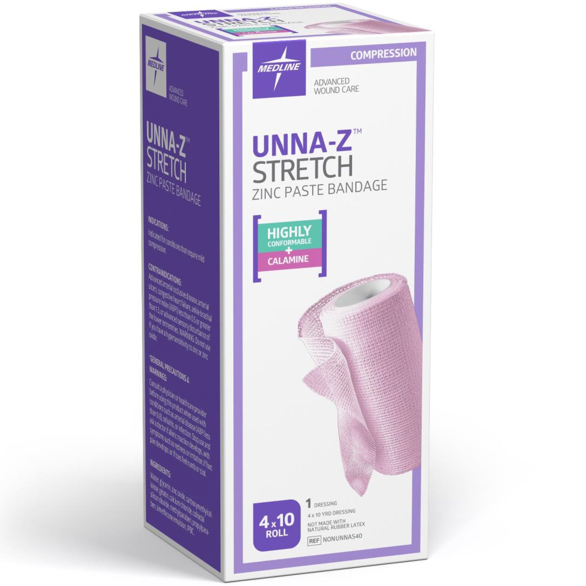Medline Unna-Z Stretch Zinc Paste Bandage with Calamine