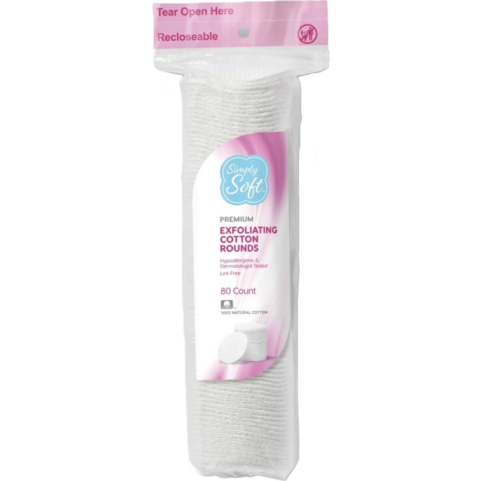 Exfoliant Rounds Simply Soft Exfoliating Cotton Rounds | Shop at Carewell