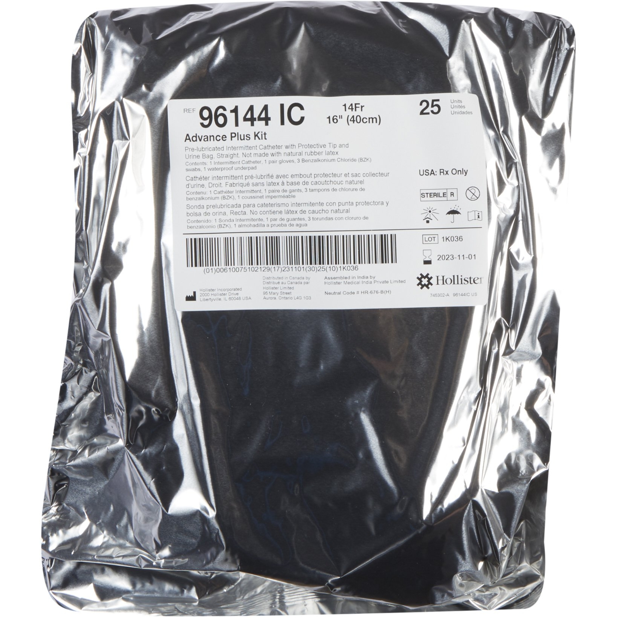 Hollister Advance Plus Intermittent Catheter System, Straight Tip