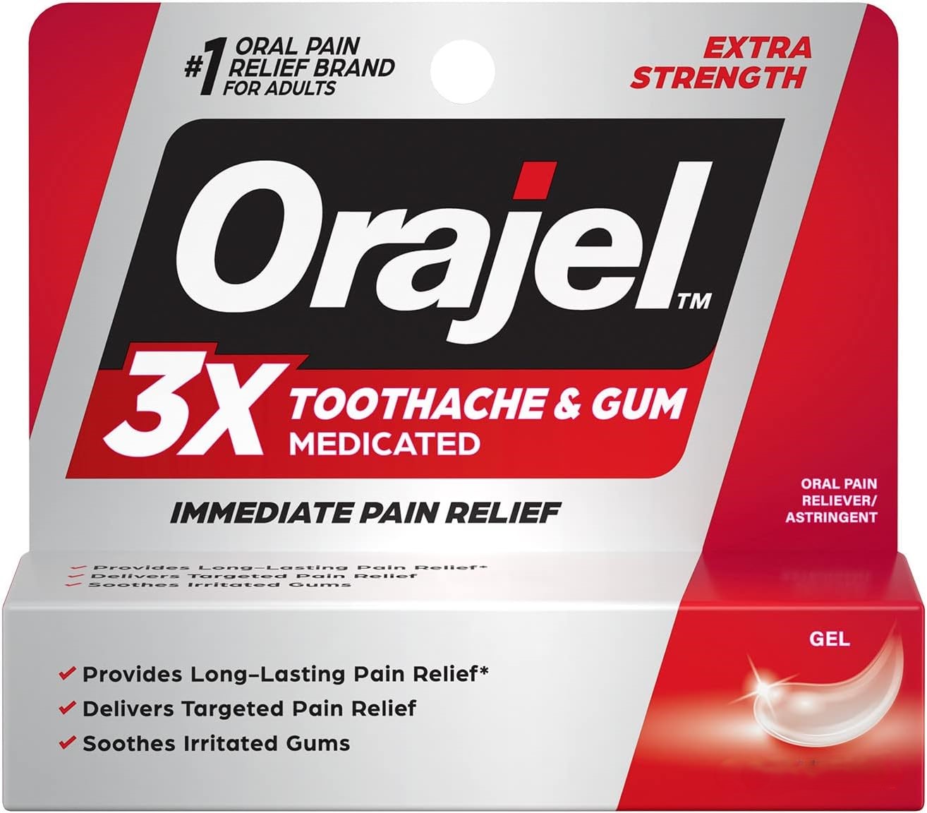 Orajel 3X Medicated For Toothache & Gum Gel - Carewell