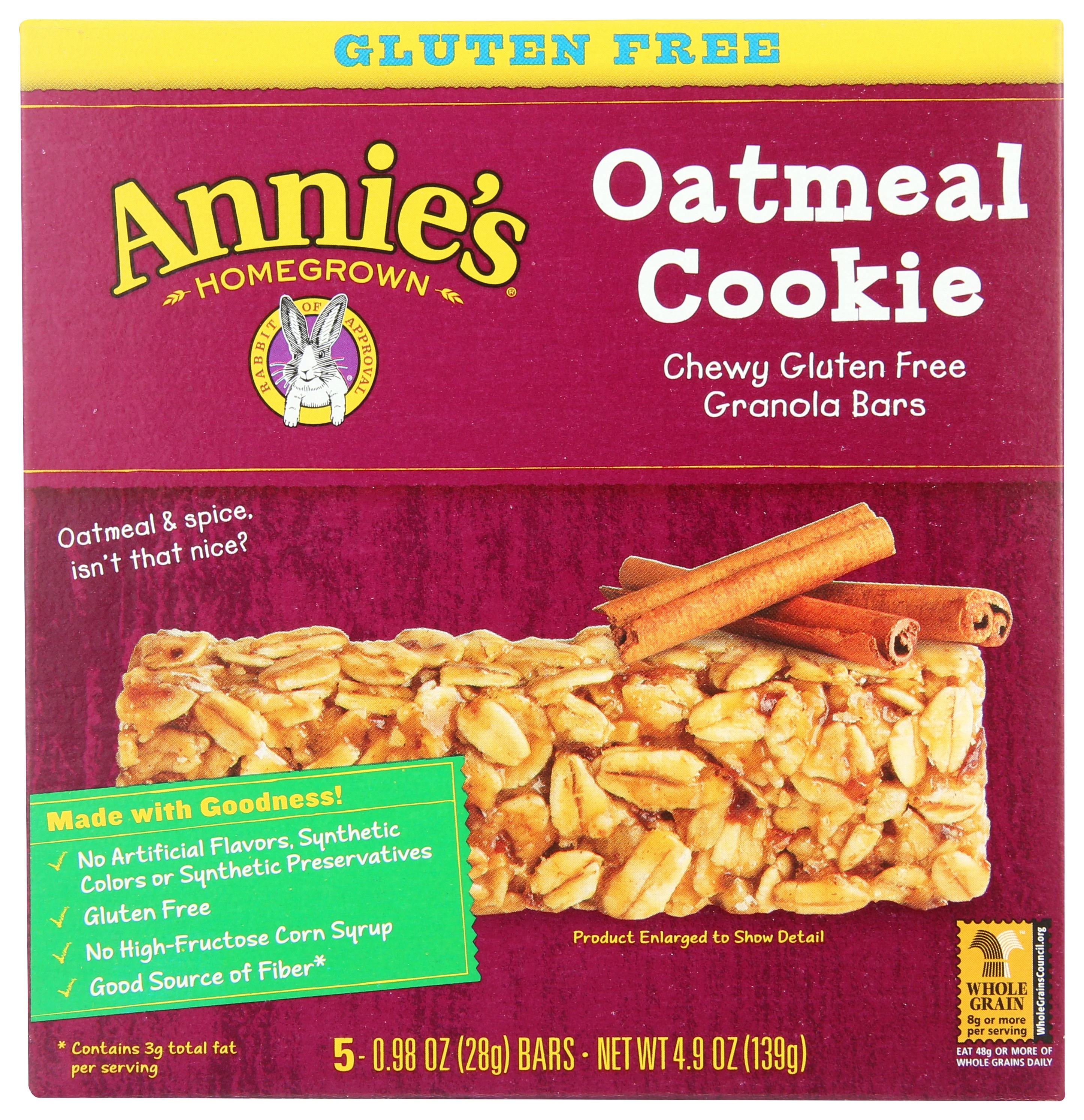 Annie's Organic Oatmeal Cookie Chewy Granola Bars | Carewell