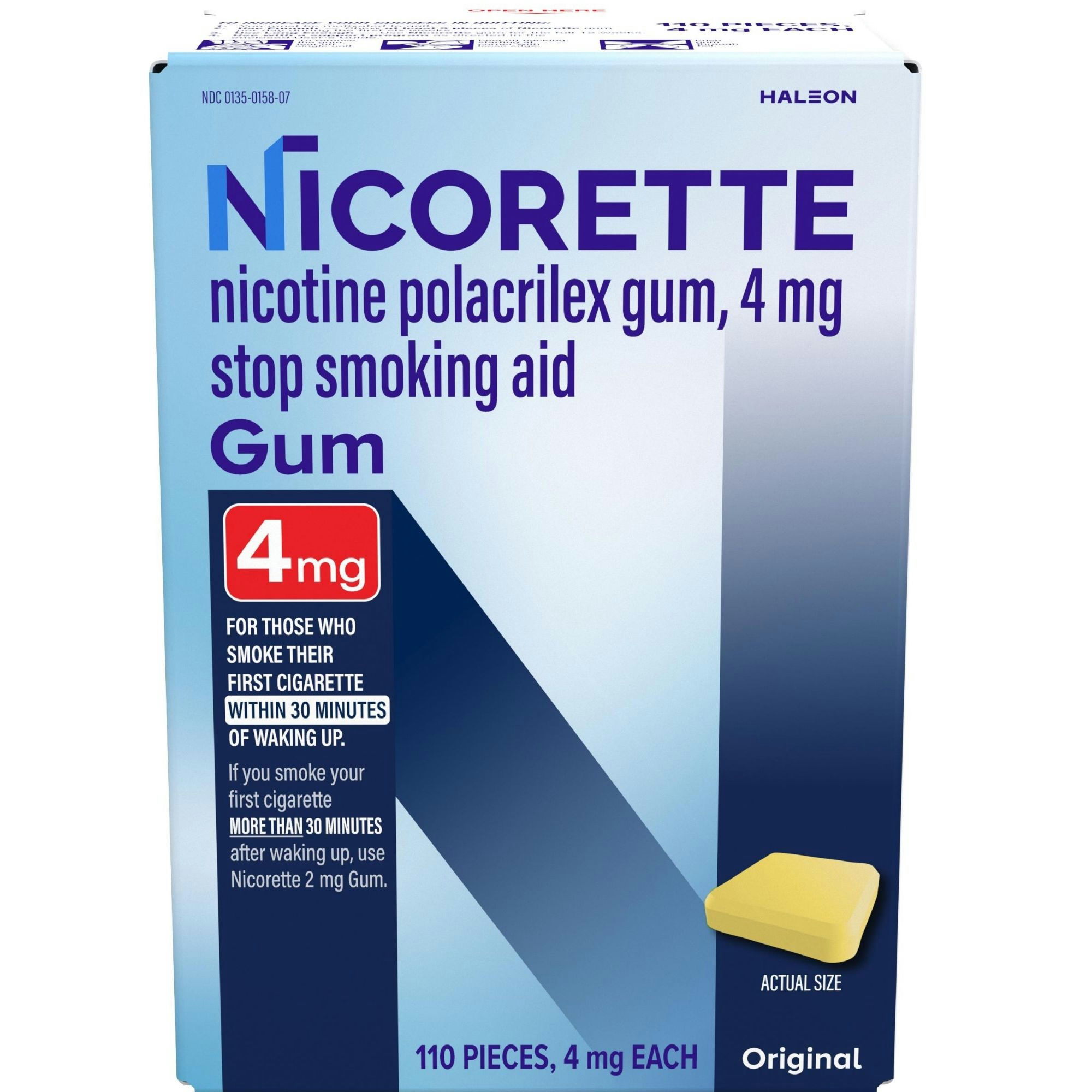 Nicorette Nicotine Gum Aid to Quit Smoking, 4 mgOriginal - 110 pieces