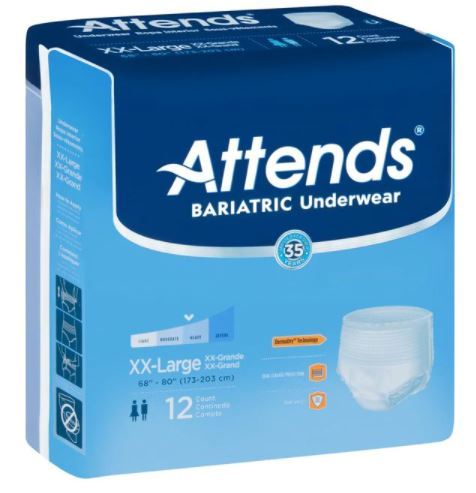 McKesson Bariatric Ultra Briefs for Incontinence, Heavy Absorbency, 3XL, 8  Count, 8 Packs, 8 Total