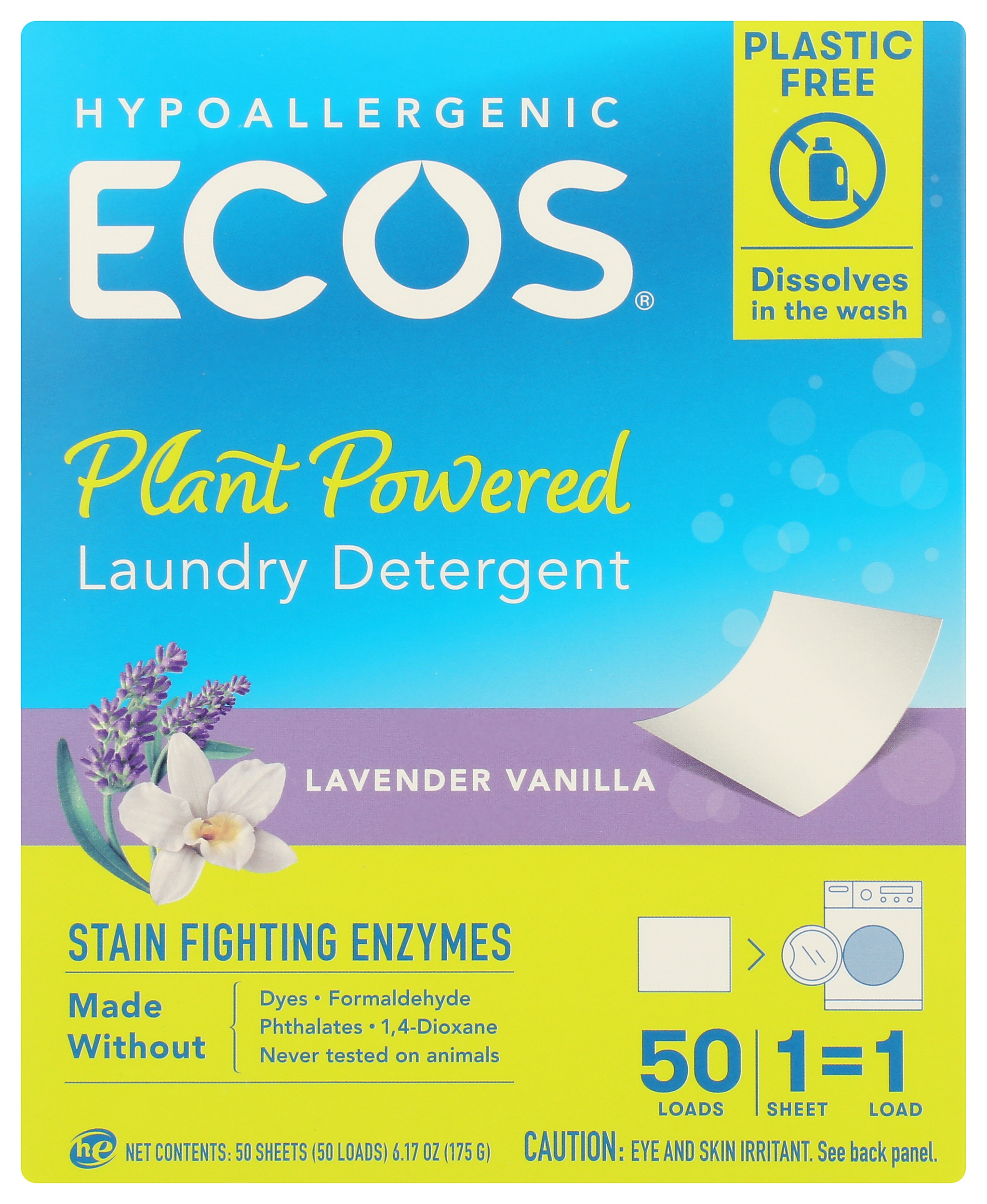 ECOS Plant Powered Laundry Detergent Sheets, Lavender Scent Carewell