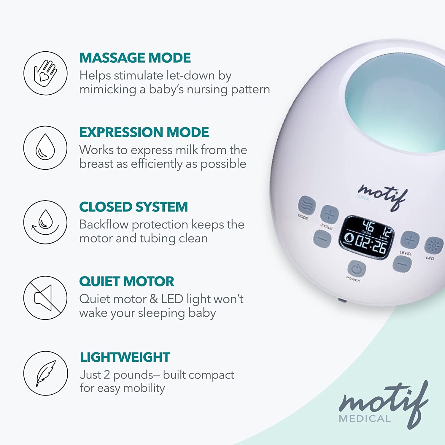 Motif Luna Double Electric Breast Pump | Shop at Carewell