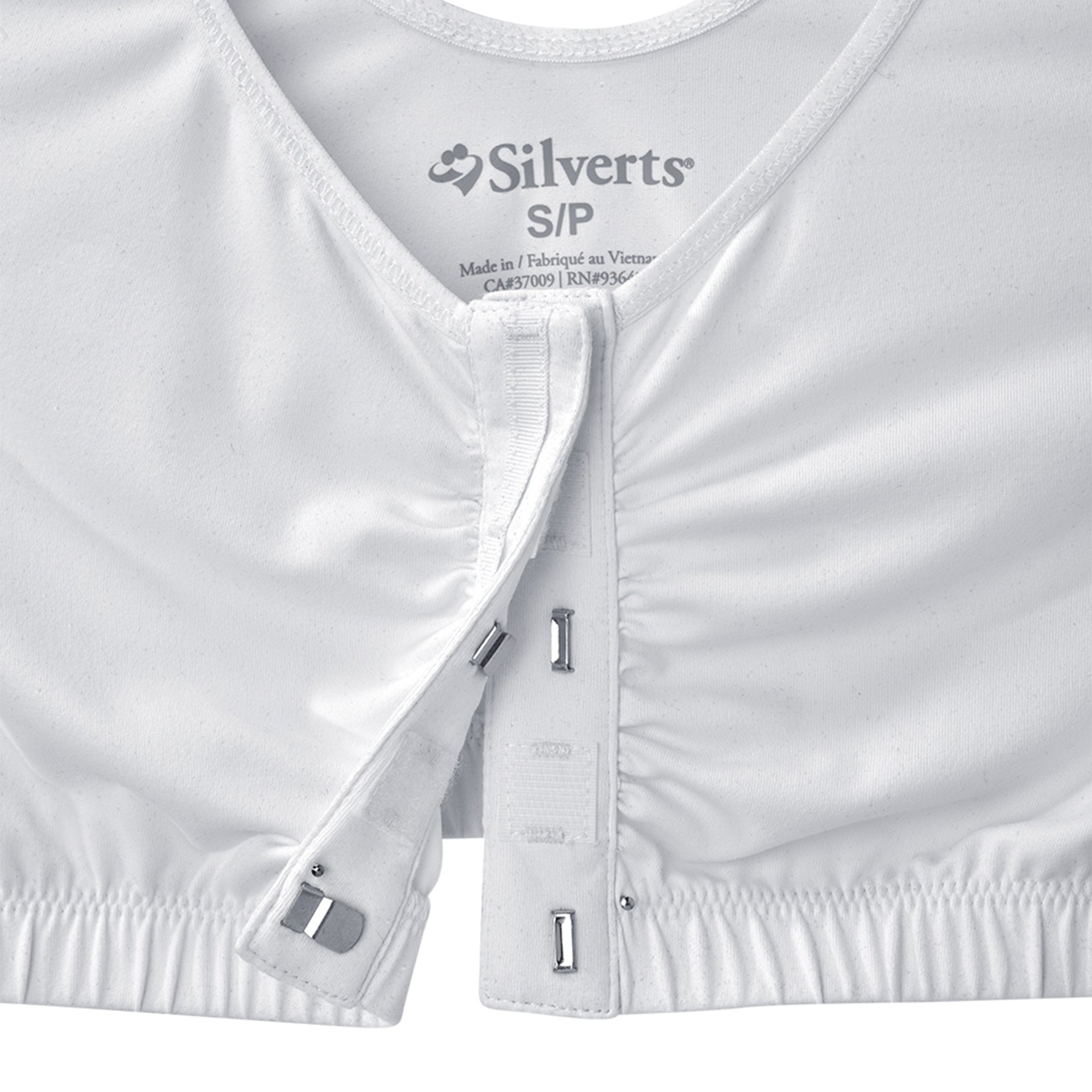 Silverts Women's Adaptive Front Closure Bra, White