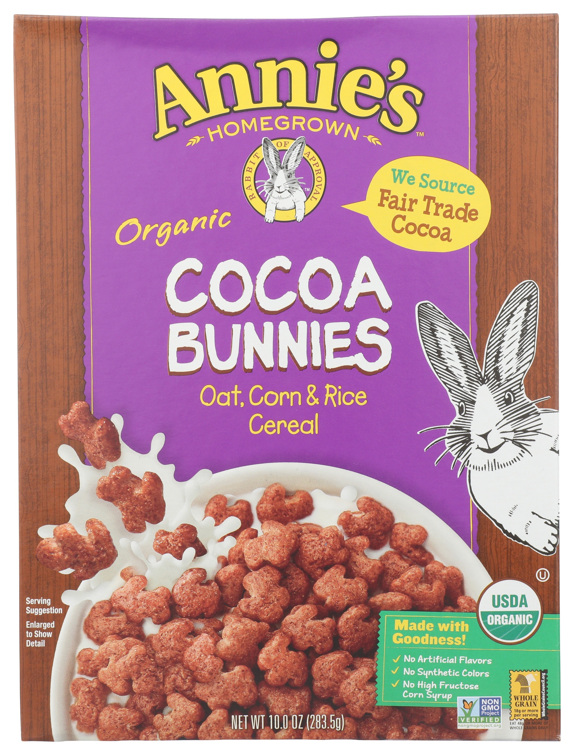Annie's Homegrown Organic Cocoa Bunnies Cereal Carewell