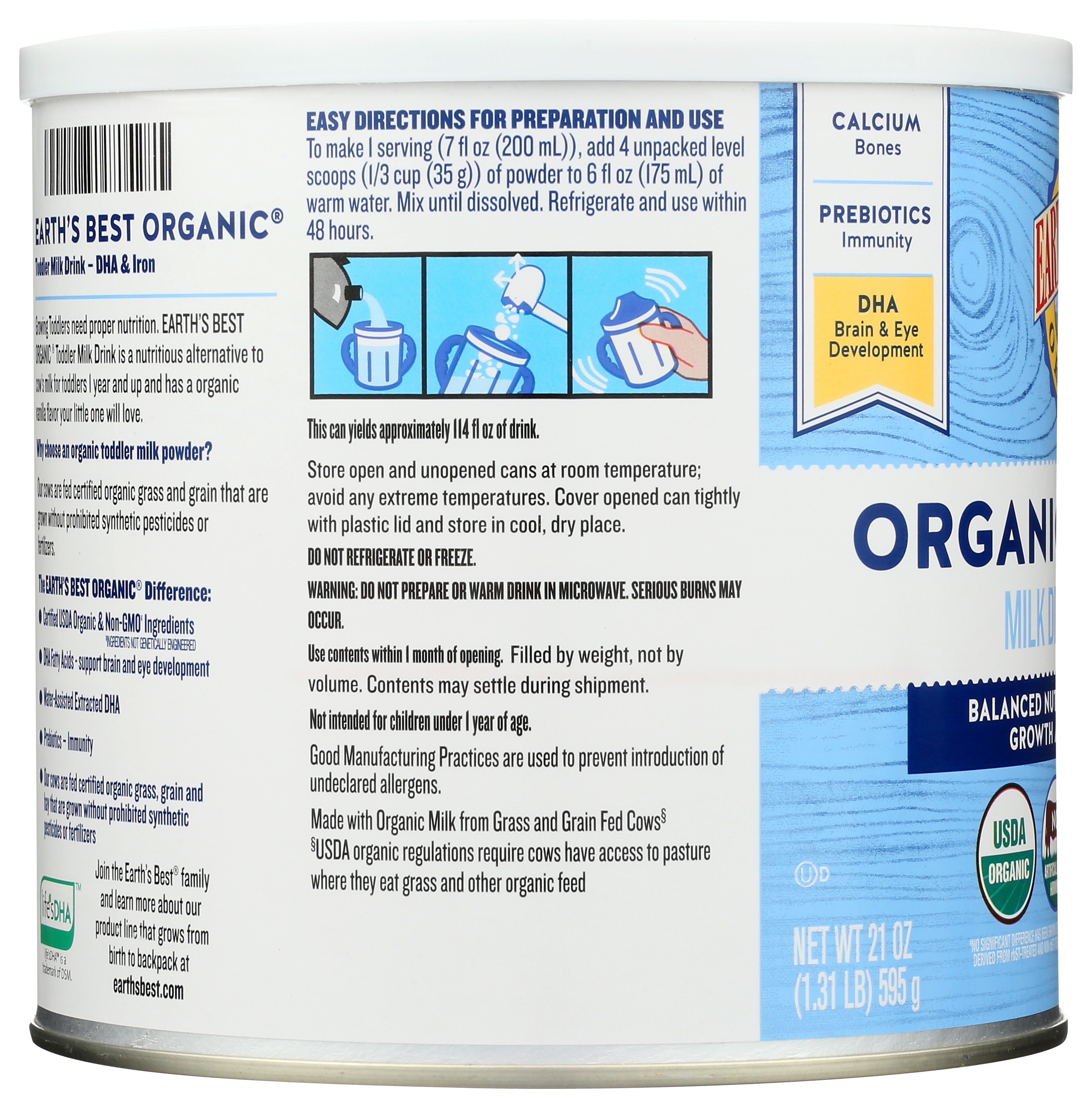 Earth's Best Organic Toddler Milk Drink Powder Carewell